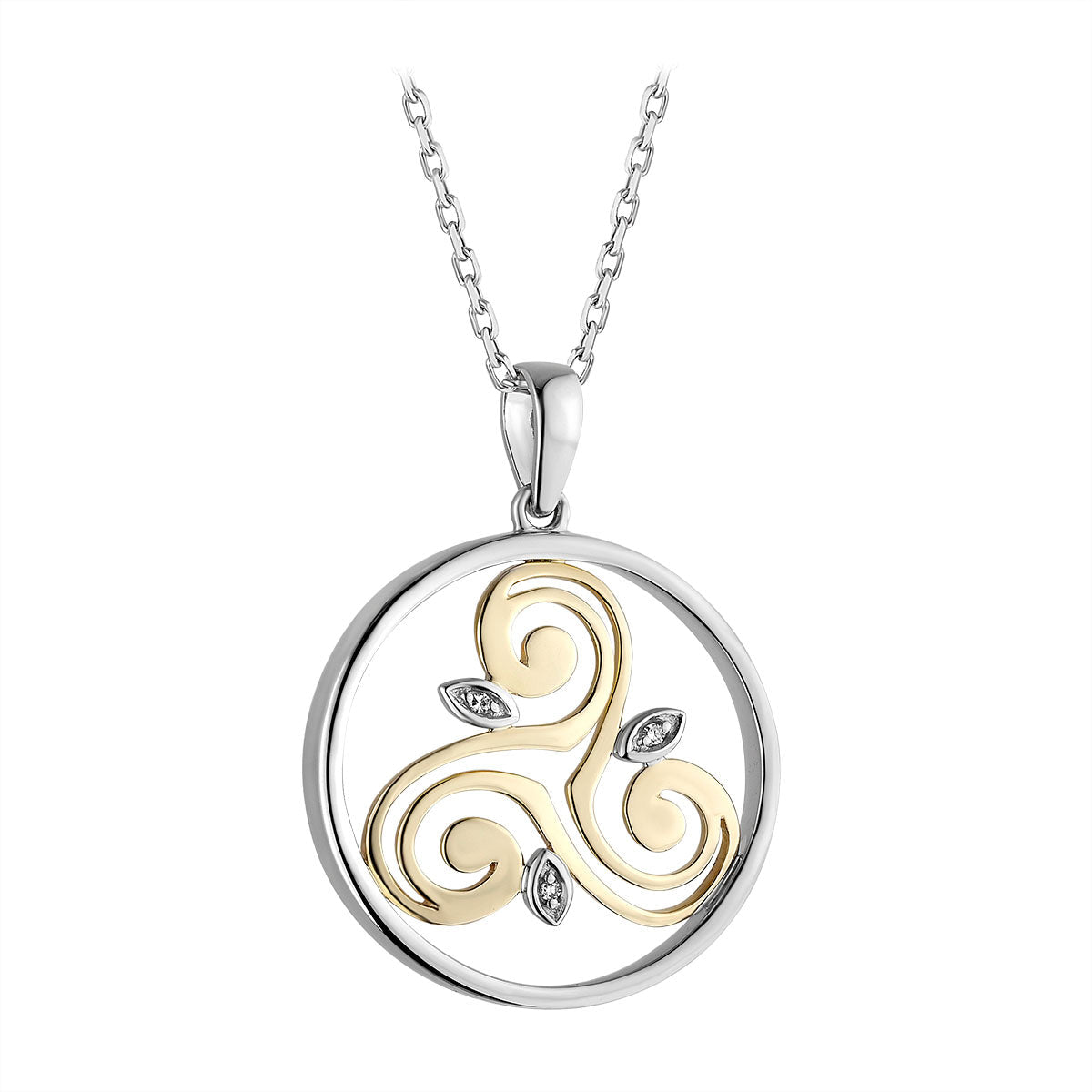 Gold and Silver Diamond Round Spiral Pendant、mySite、botmansion
