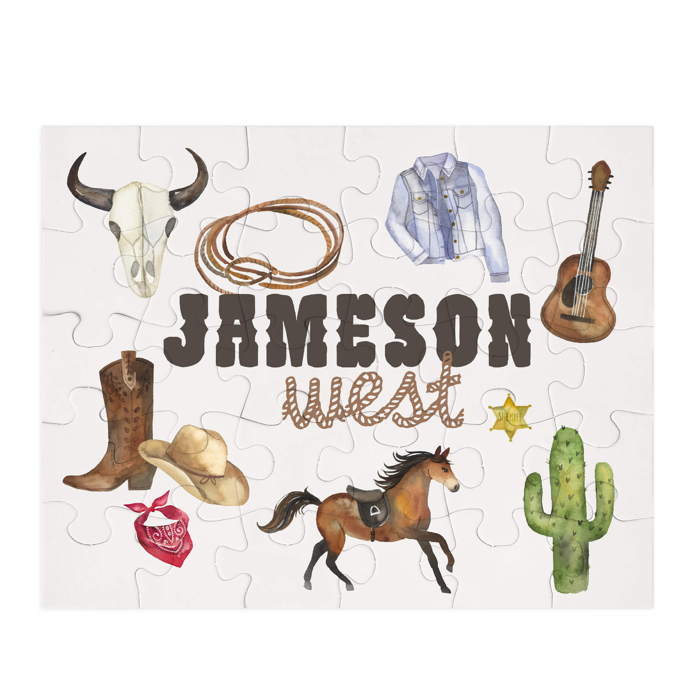  Kids Personalized 30 Piece Puzzle | Wild West、mySite、layawaytickets