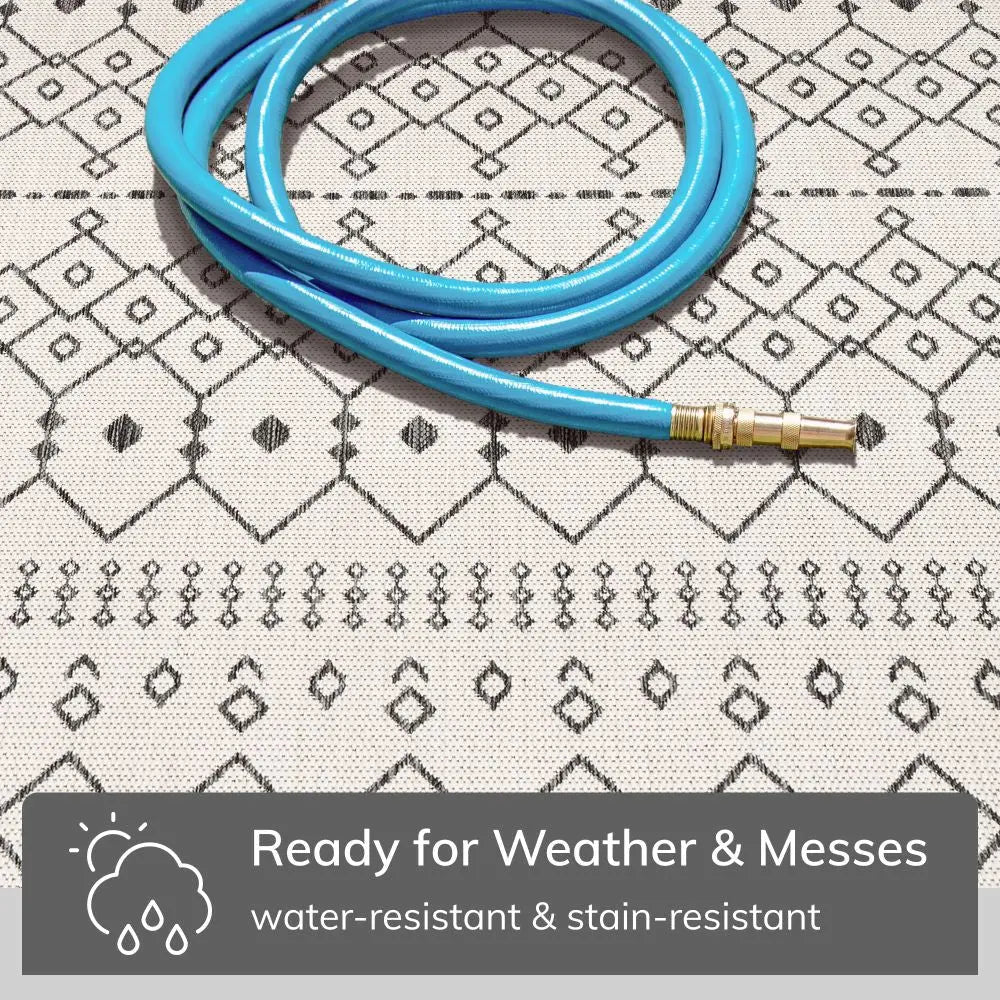 Nord Moroccan Tribal Indoor Outdoor Ivory Flatweave Rug、mySite、gigharbornorthrealestate