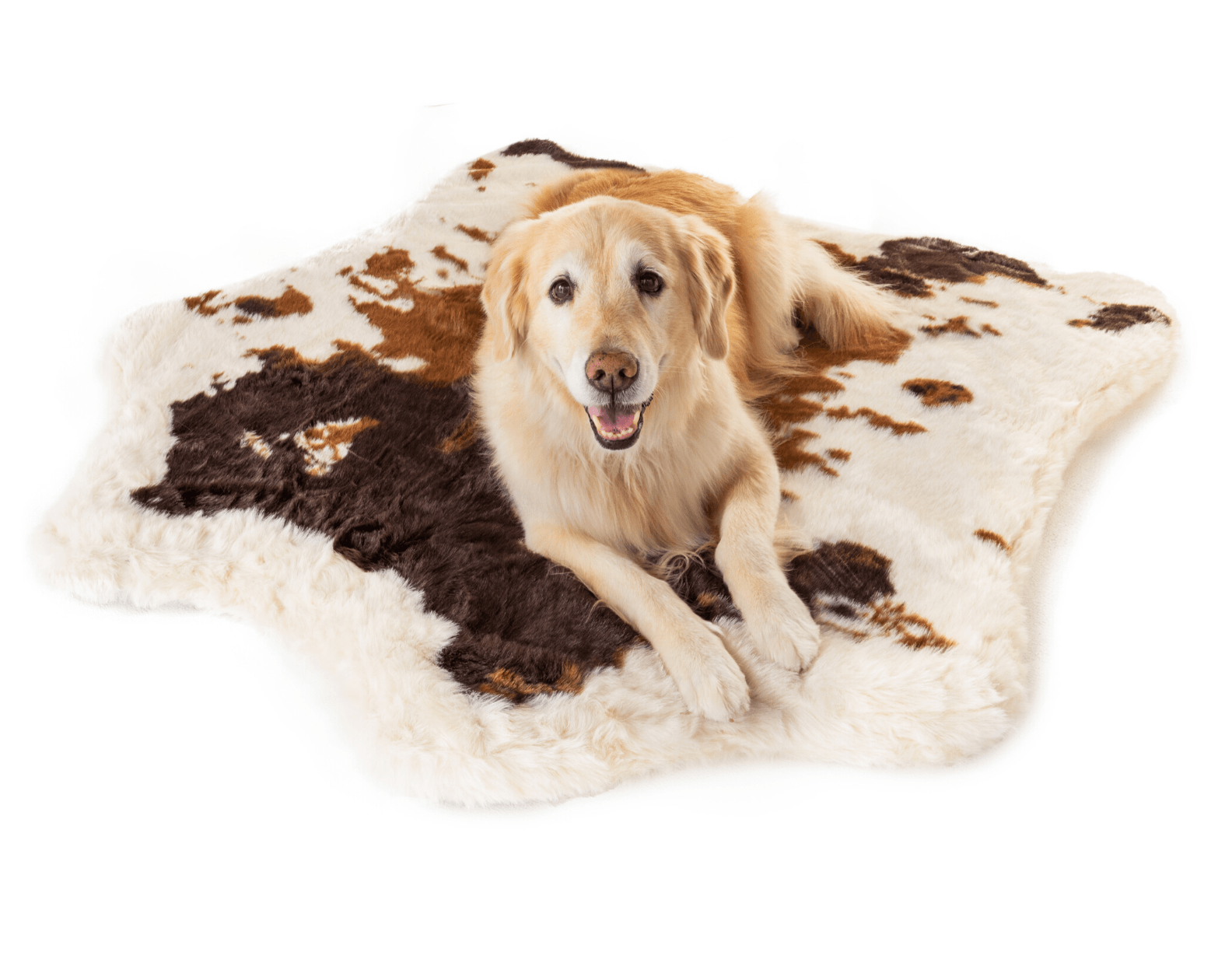 PupRug™ Animal Print Memory Foam Dog Bed - Brown Faux Cowhide、mySite、solidvoid
