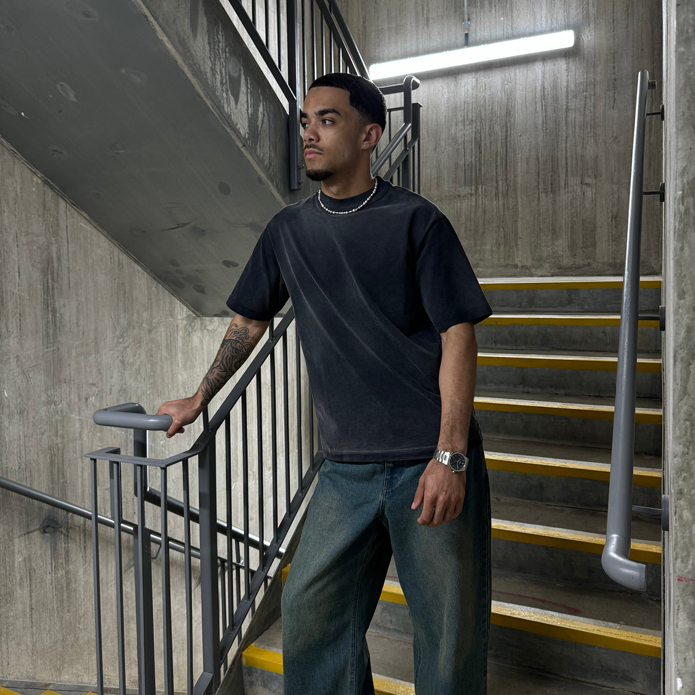  Vigoureux Chrono Watch Steel, Dark Blue, Silver Colour