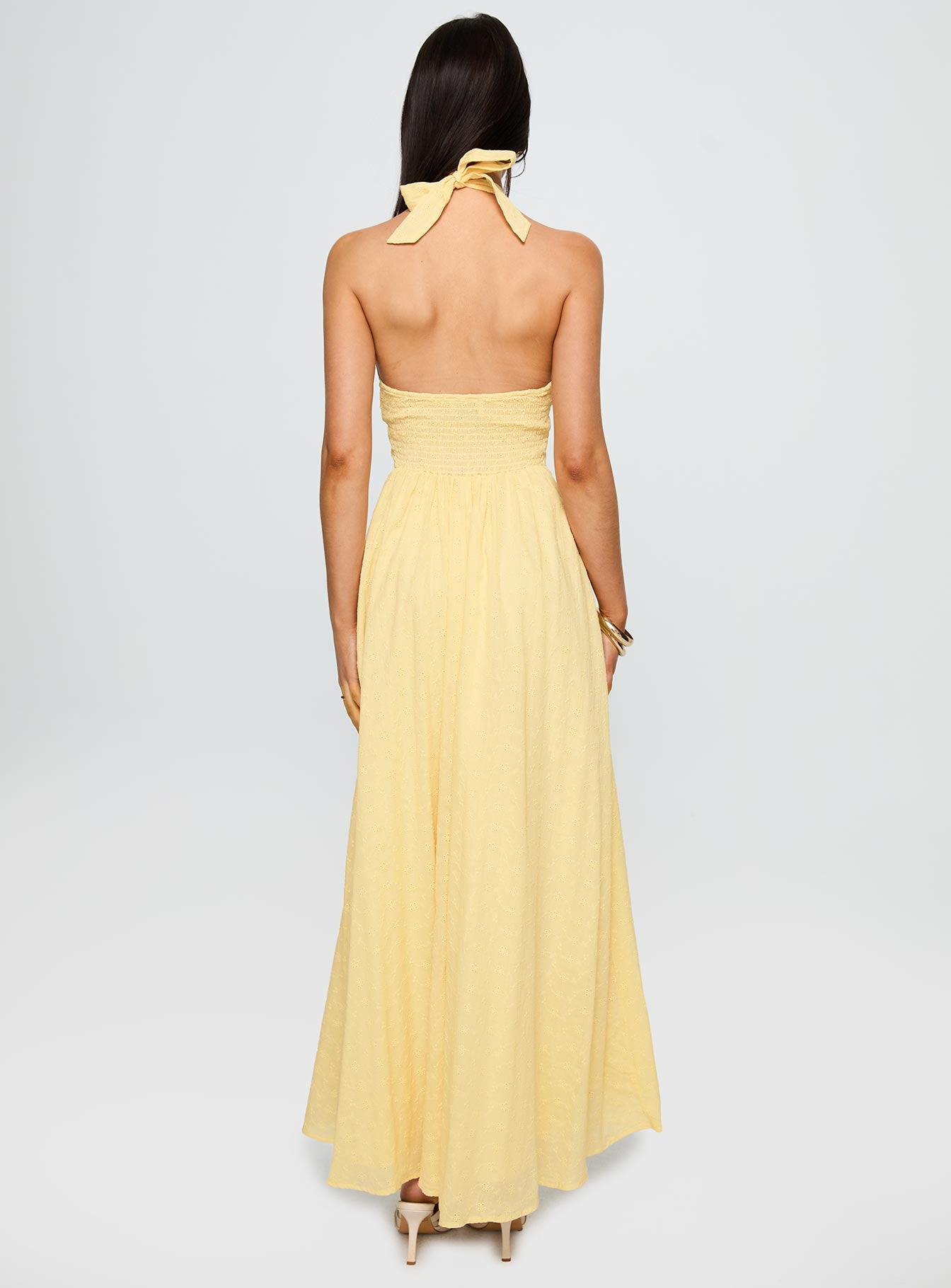 Summer State Halter Maxi Dress Yellow、mySite、solidvoid