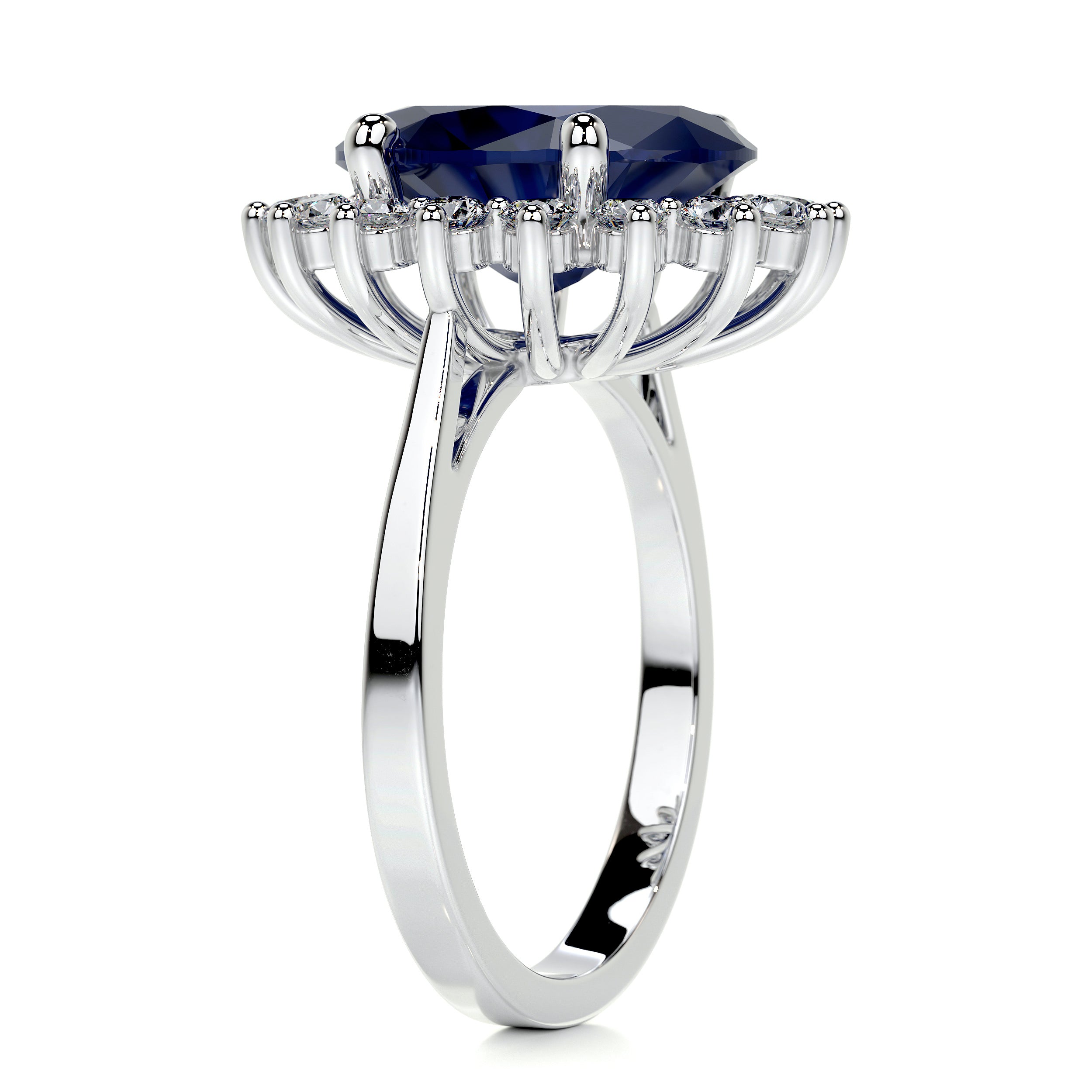 Lyn Gemstone & Diamonds Ring (7 Carat) - 18K White Gold、mySite、hinf8tx79