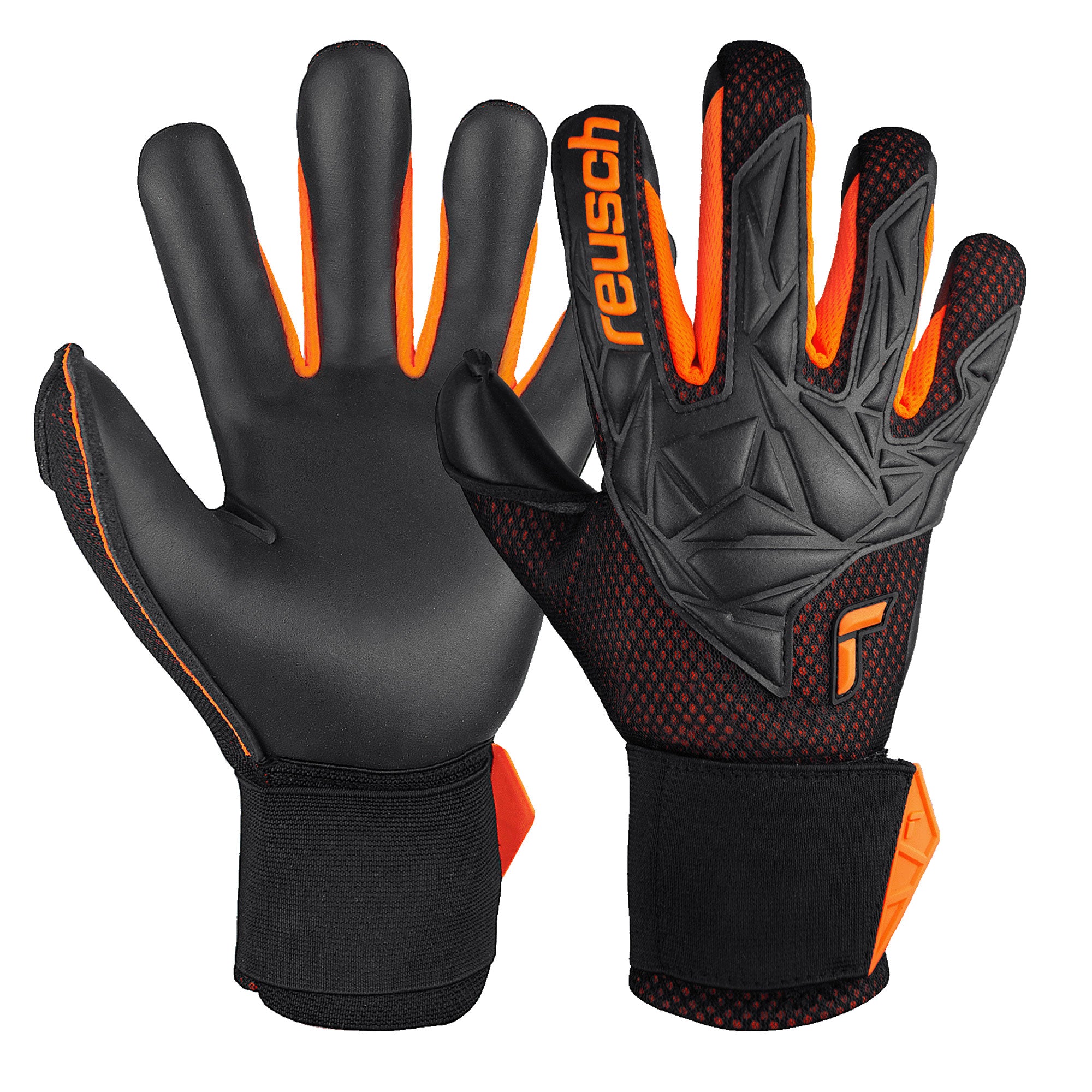Reusch Men's Attrakt Infinity Airvent Goalkeeper Gloves Orange/Black、mySite、noshort