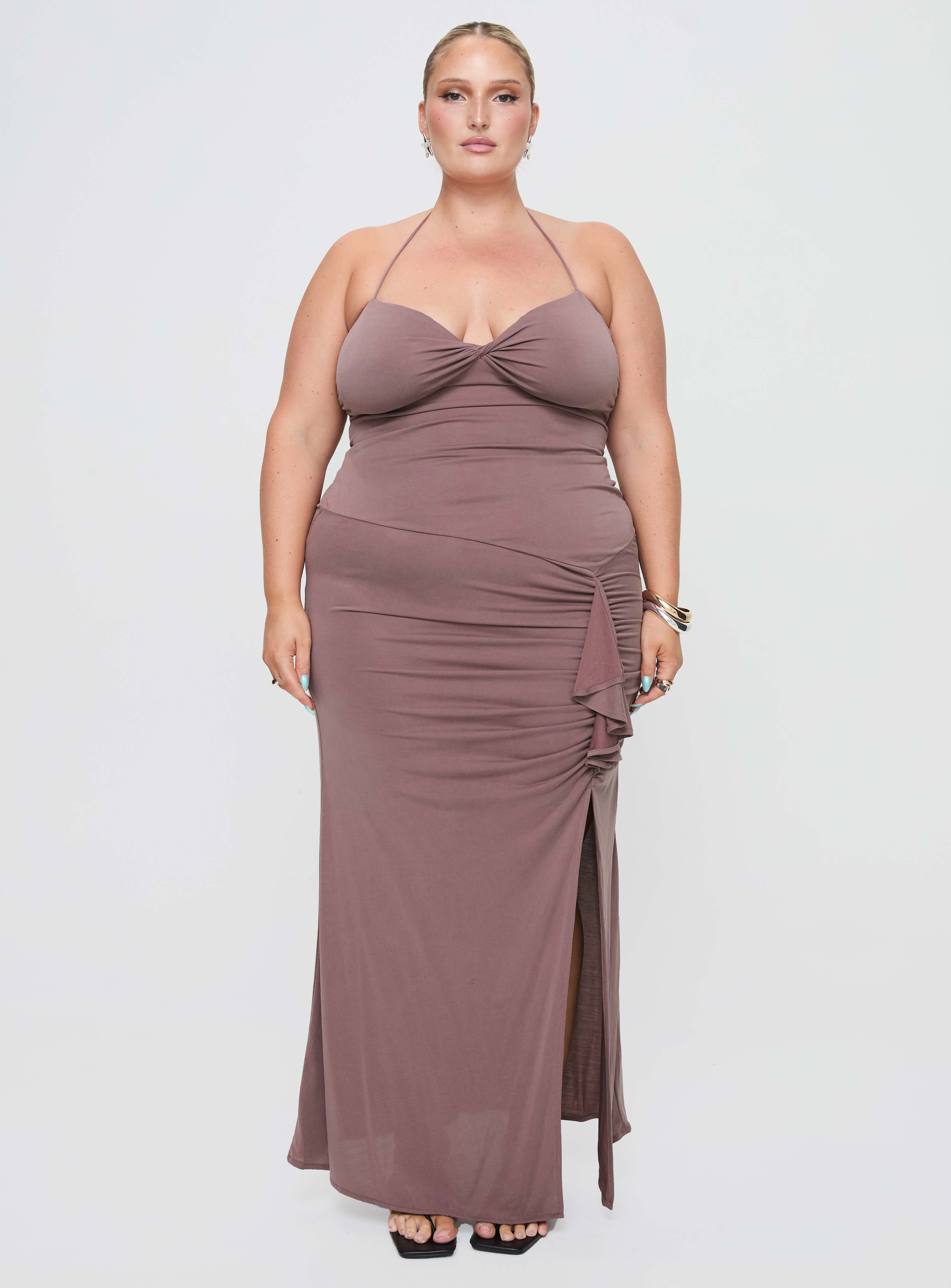 Destinations Maxi Dress Mauve Curve、mySite、solidvoid
