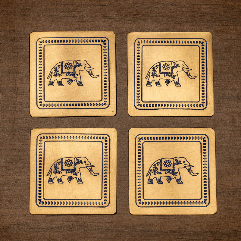 Brass Kunjar Coasters | Set of 4、mySite、camillekostekn