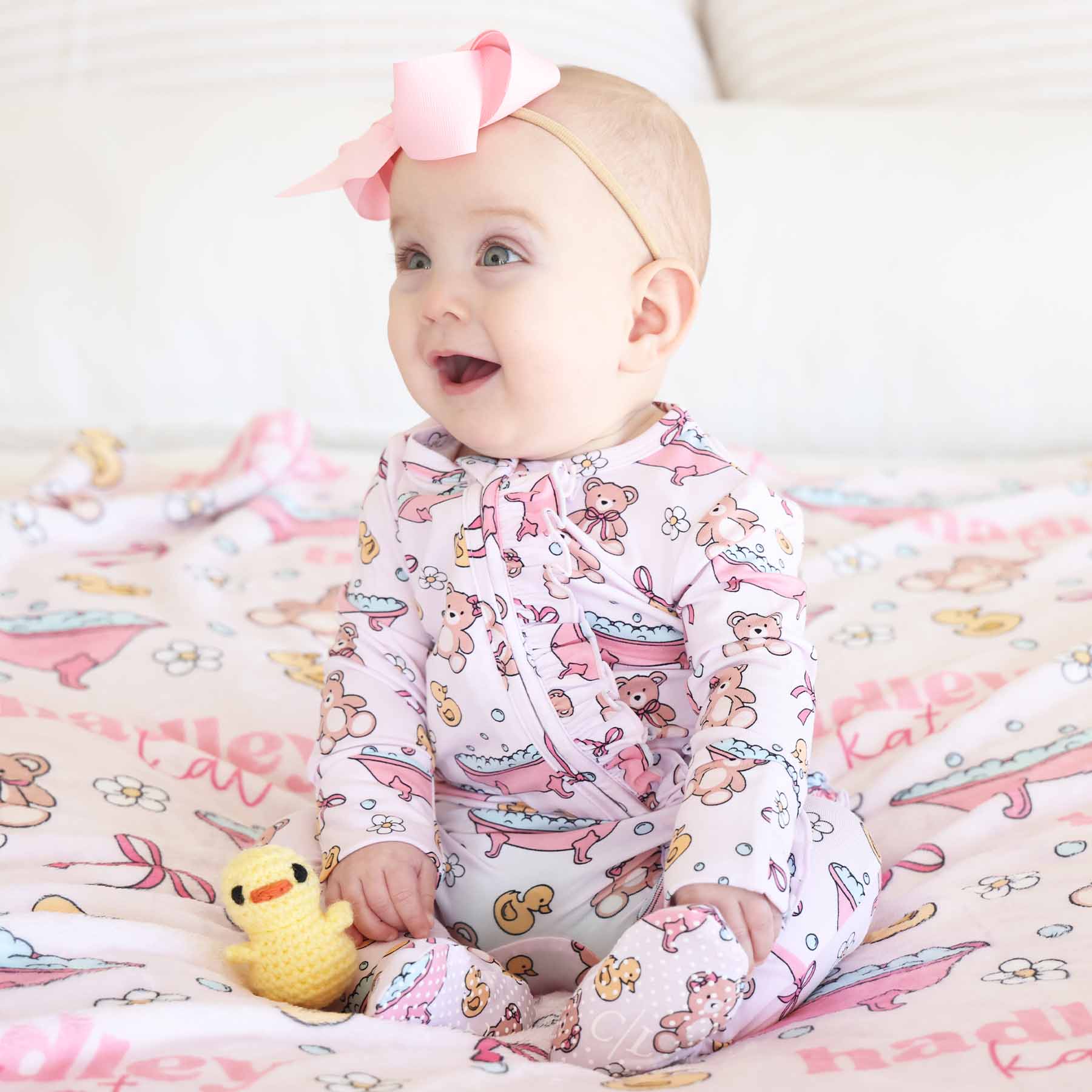  Bathtime Besties Ruffle Zipper Footie | Pink、mySite、layawaytickets