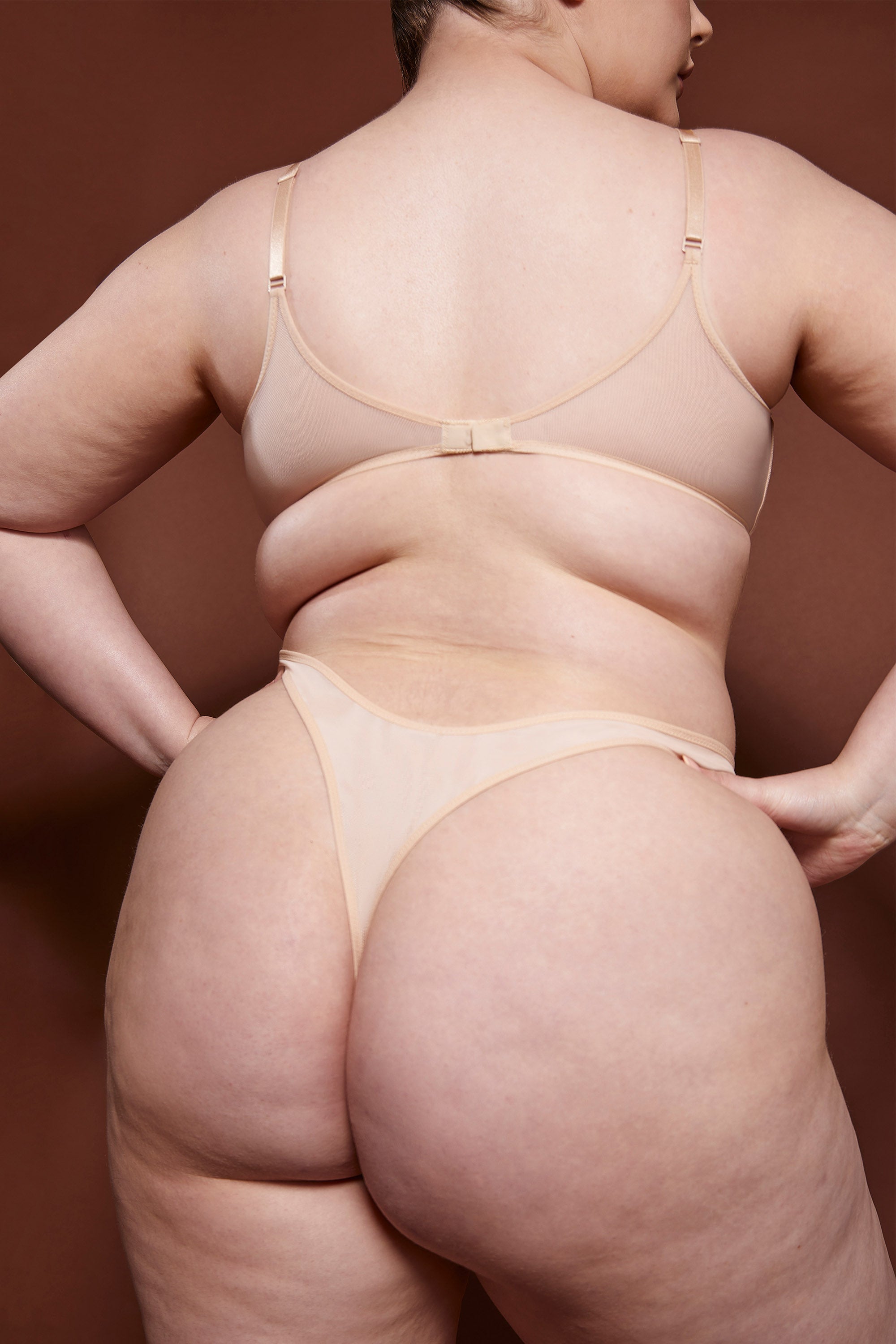 Soft Mesh Single Layer Underwired Bra in Beige、mySite、solidvoid