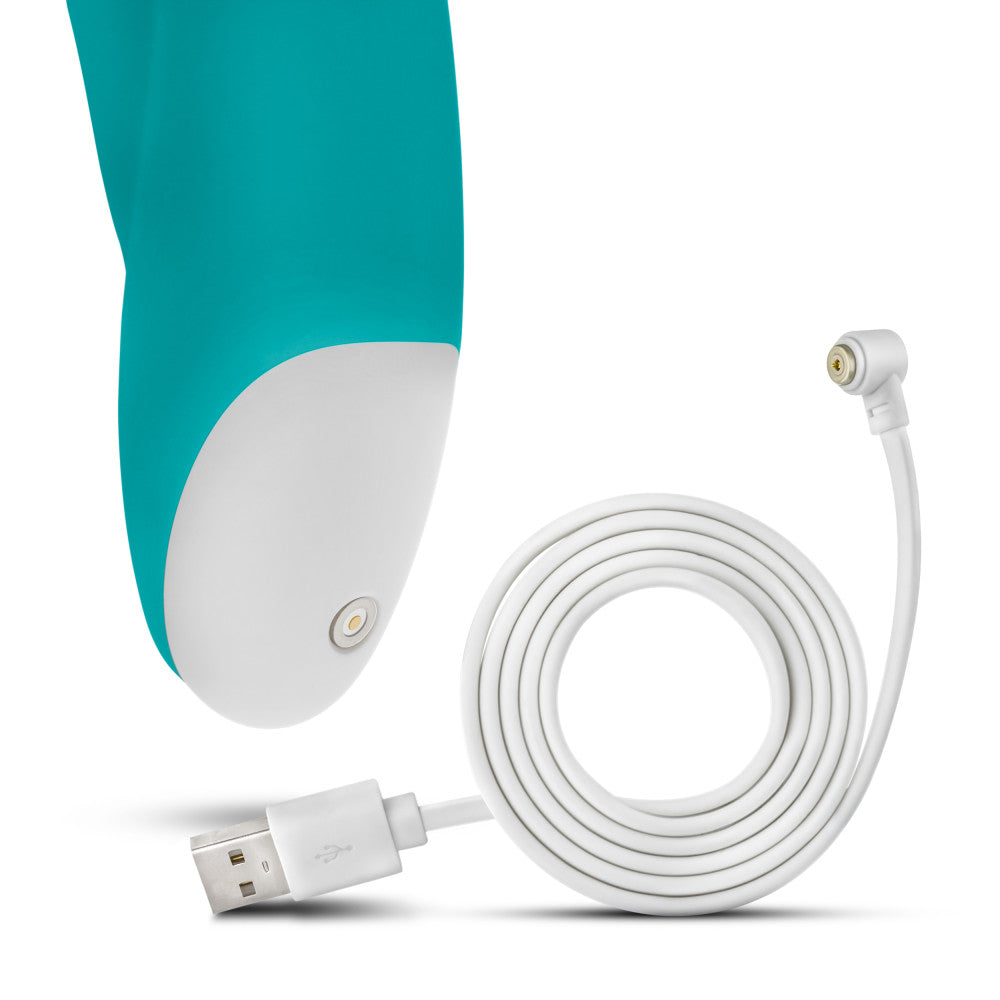 Hop By Blush® | Rave Rabbit Plus G-Spot + Clitorial Stimulating Aquamarine 8-Inch Ultrasilk Silicone Rechargeable Rabbit Vibrator、mySite、bottomscart