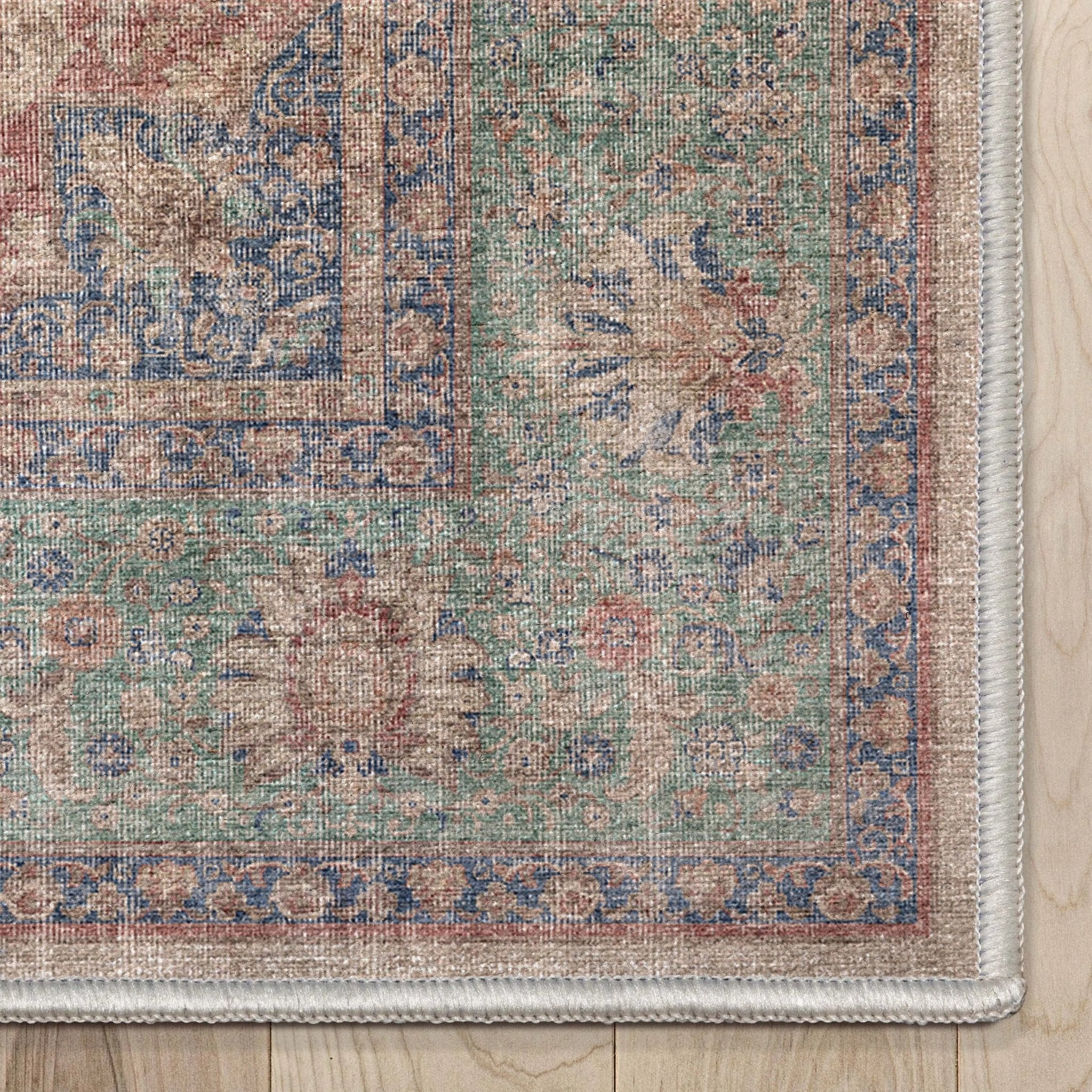 Asha 2-in-1 Odette Vintage Flat-Weave Rug + Rug Pad Included、mySite、gigharbornorthrealestate