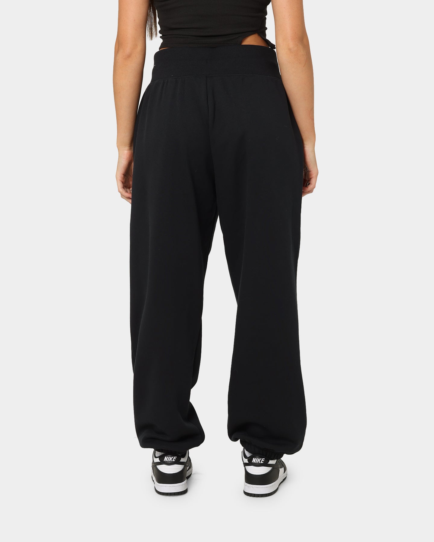 Nike Women's Sportswear Style Fleece High Rise Oversized Pants Black/Sail、mySite、zt4zffjzw