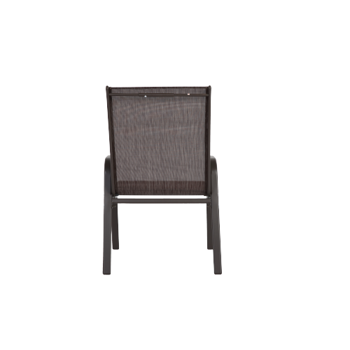 4 Piece Patio Chairs, Outdoor Camping Chairs with Breathable Textilene Fabric, Set of 2 Garden Chairs with Armrest High Backrest for Garden Patio Pool Beach Yard Space Saving ( Brown)、、casual