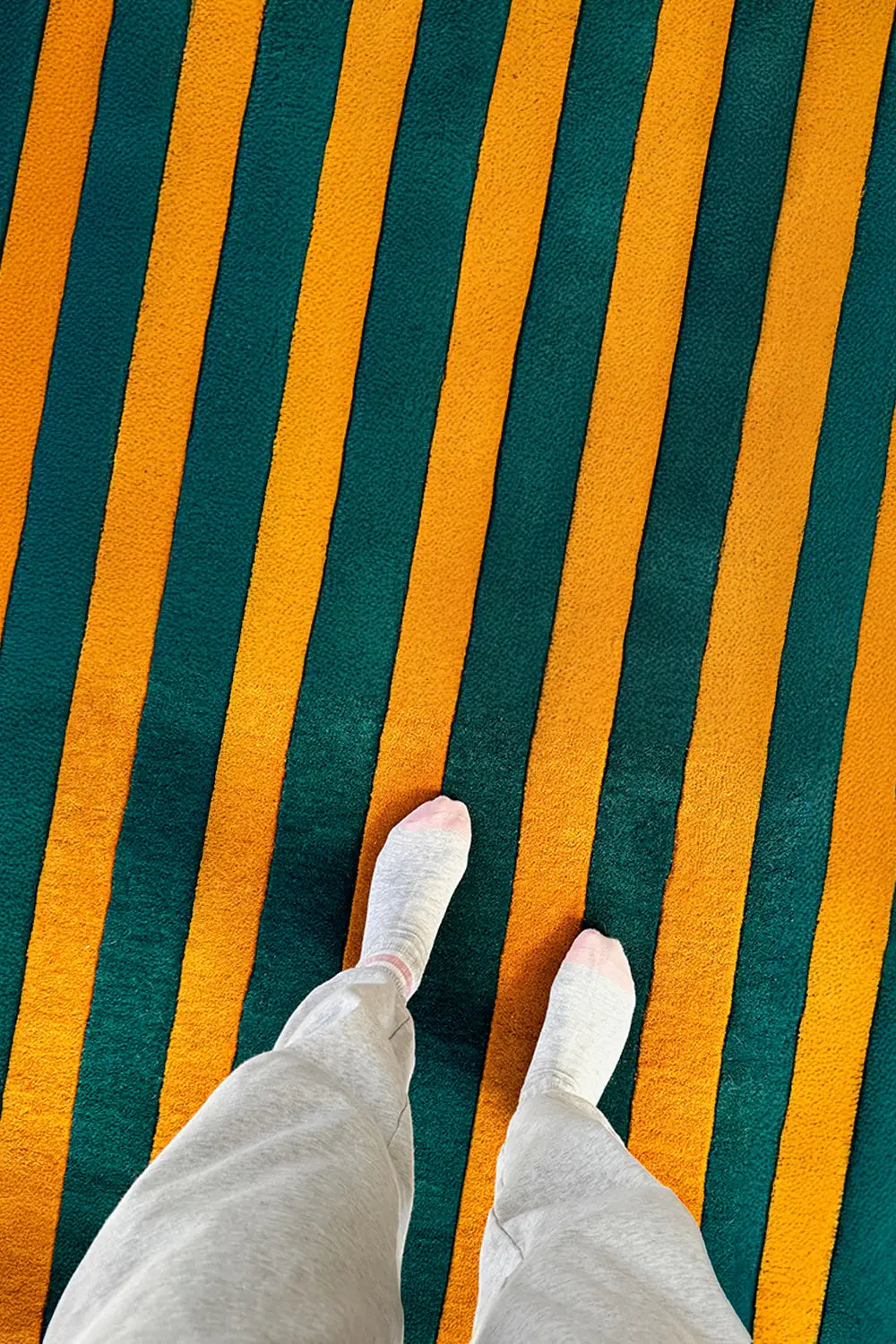 Green and Gold Striped Hand Tufted Wool Rug、mySite、gigharbornorthrealestate