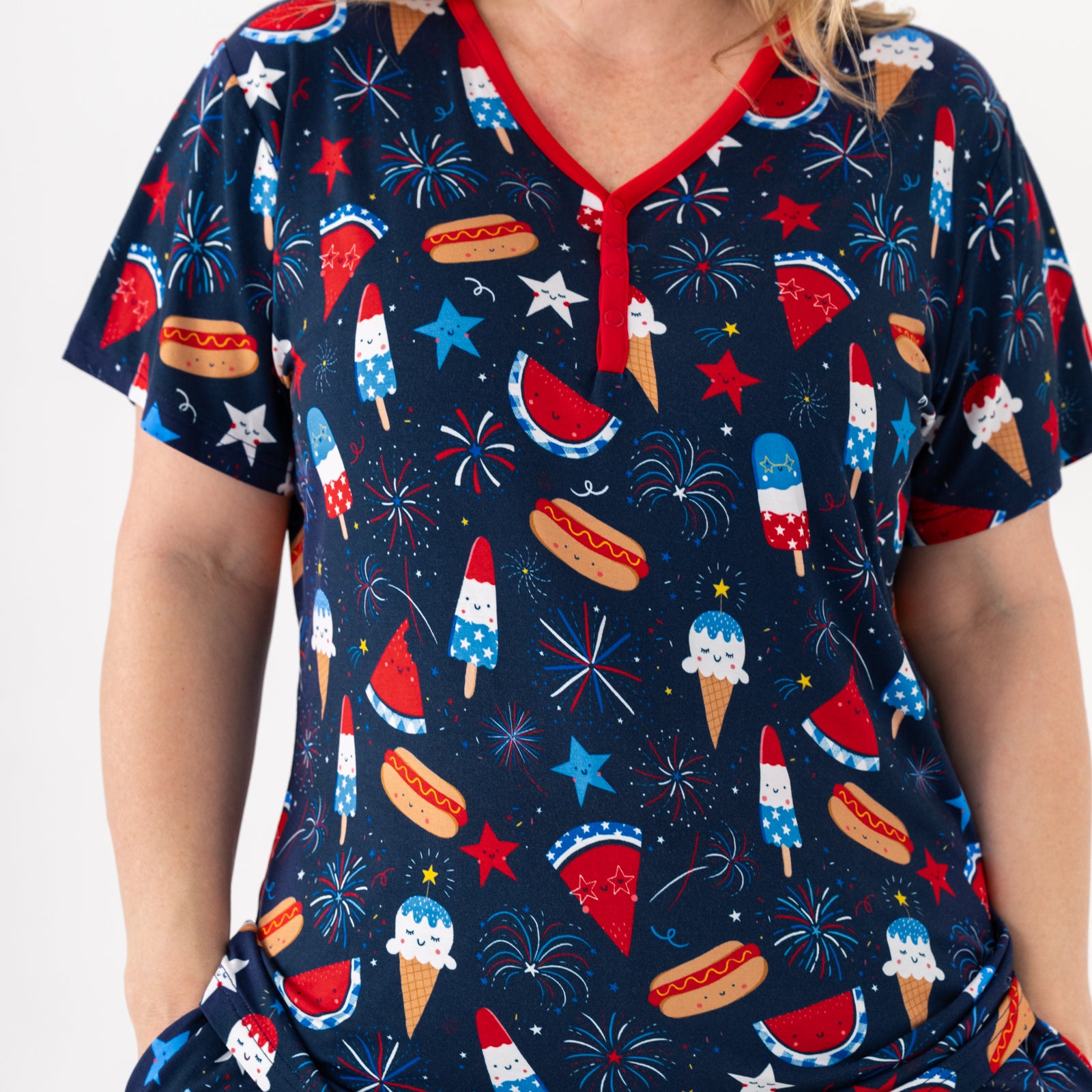  Snacks & Sparkles Women's Short Sleeve Pajama Top、mySite、layawaytickets