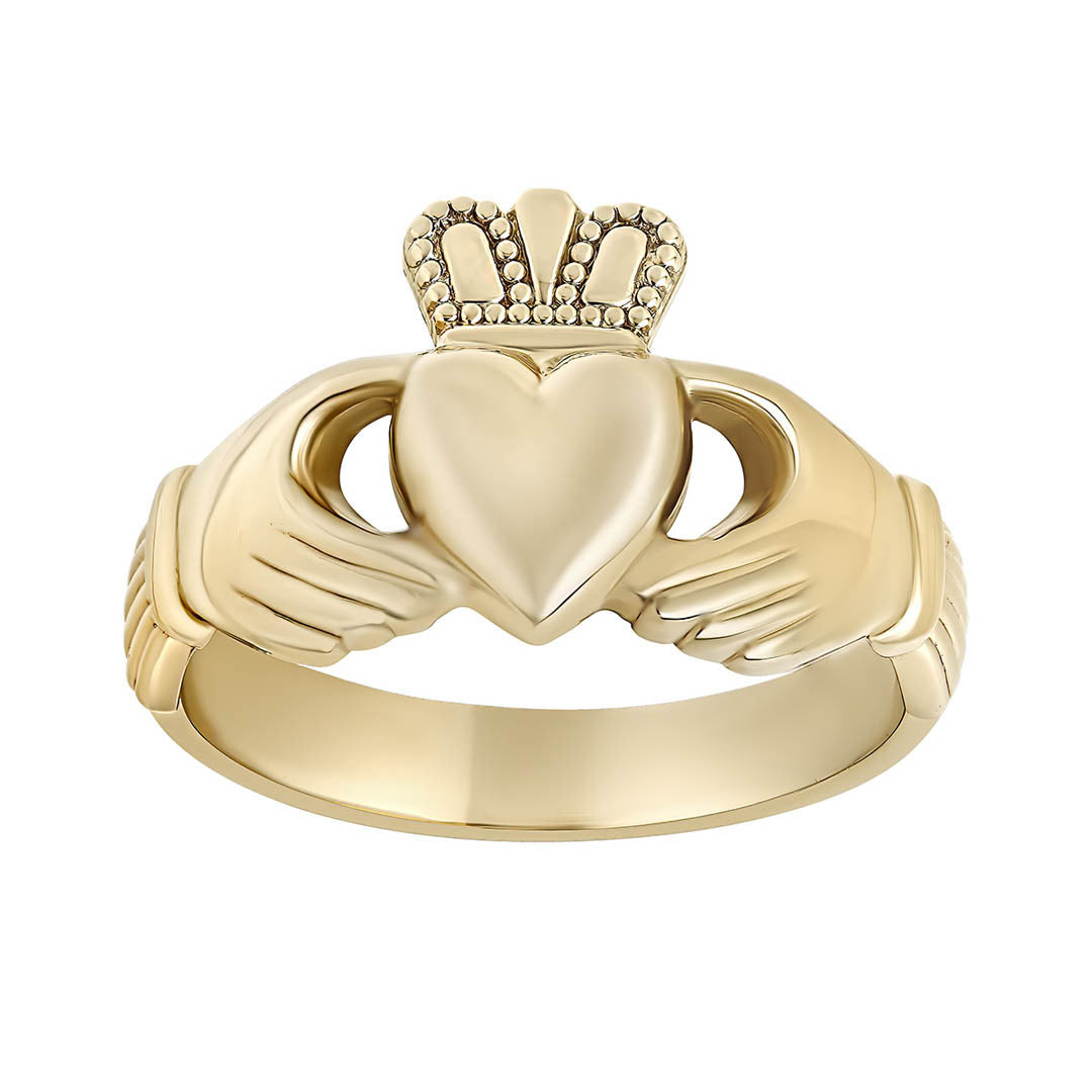  Gents Heavy Gold Claddagh Ring