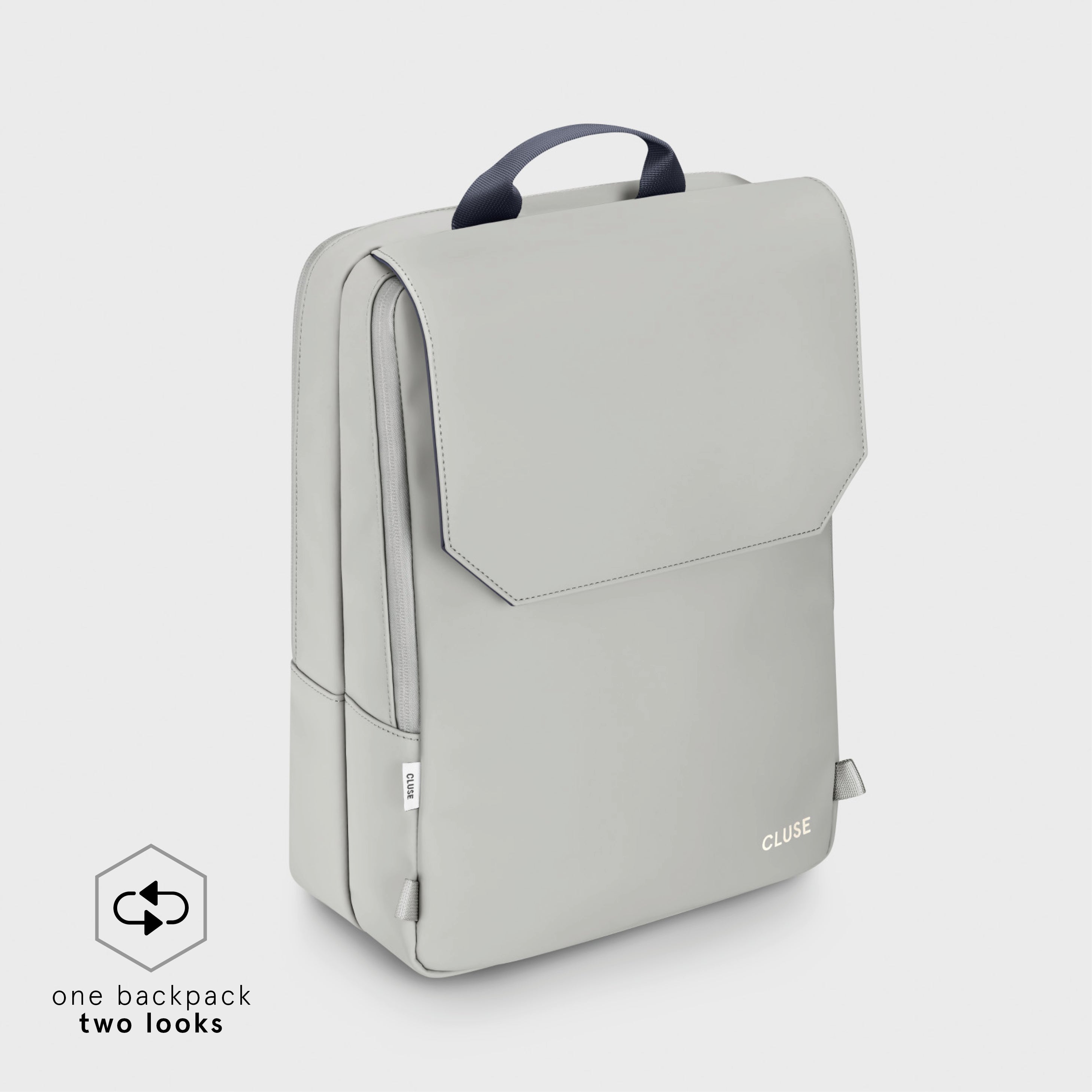 Le Réversible Backpack, Light Grey Navy, Silver Colour、mySite、botmansion
