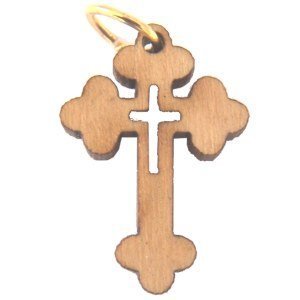  Olive wood Eastern mini-Cross Laser Pendant(2.2x1.6 cm or 0.86x0.6)、mySite、elrpsem3k