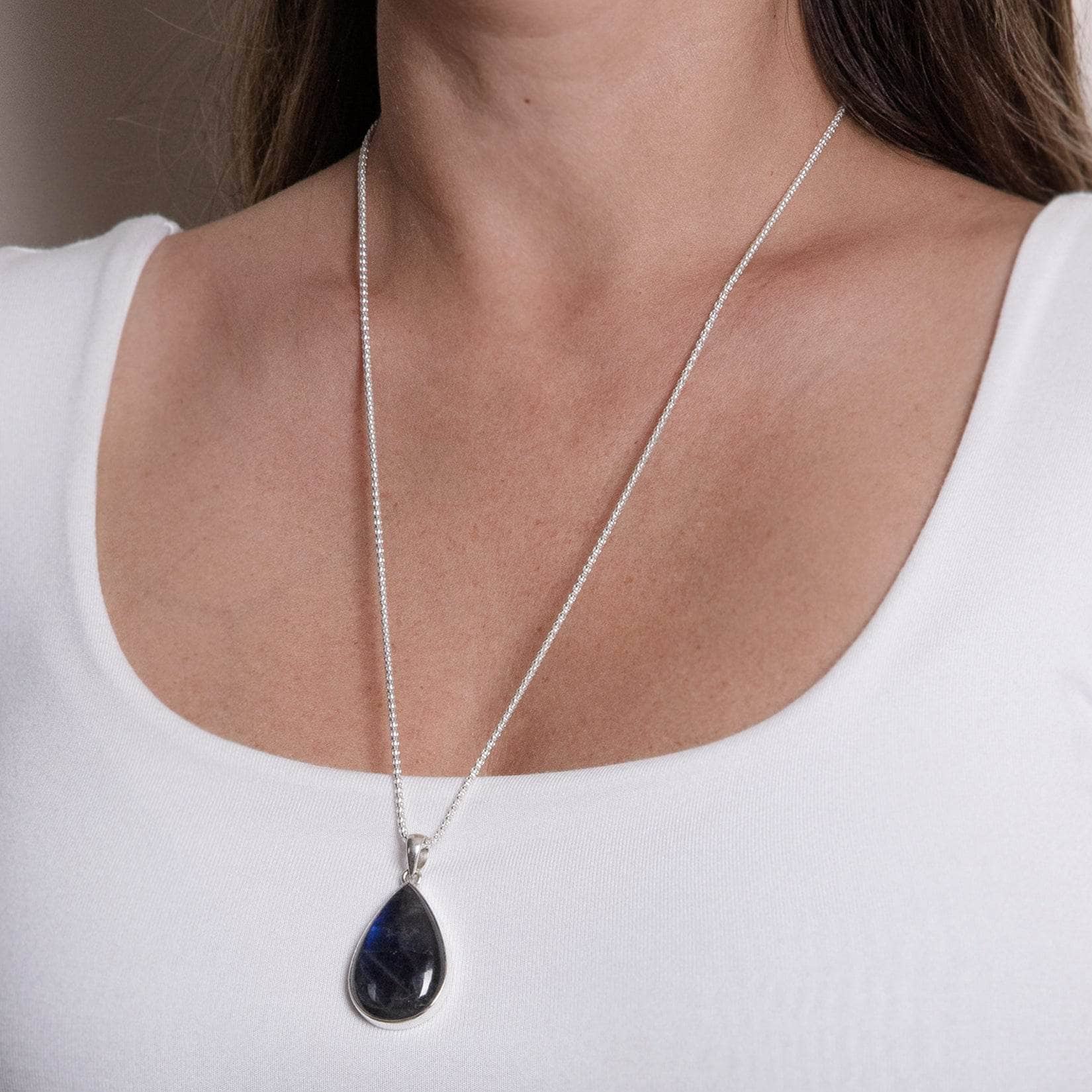 Labradorite Teardrop Pendant Necklace、mySite、hinf8tx79