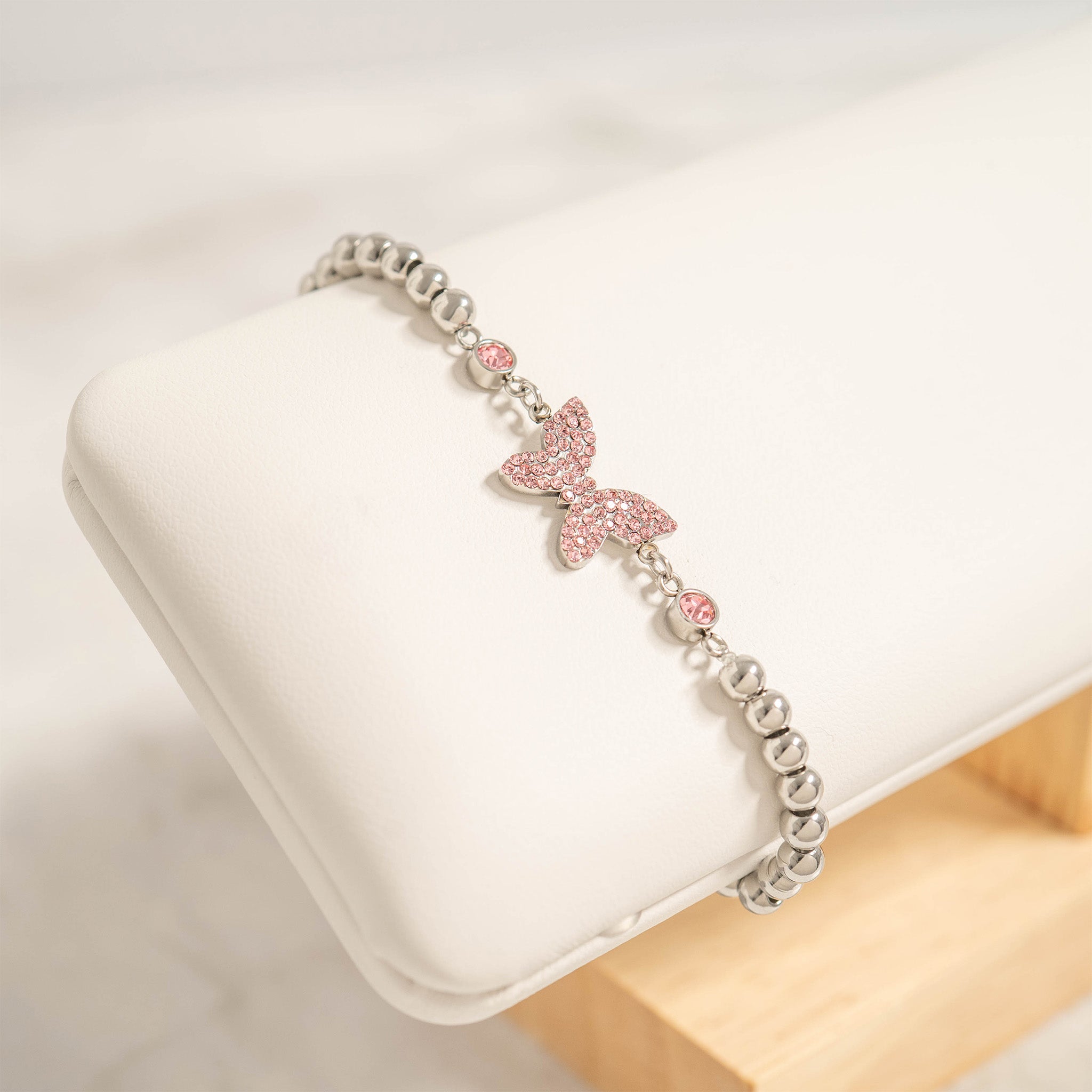 18K Gold PVD Stainless Steel Butterfly Stretch Bracelet / BRJ1074、mySite、dreamappss