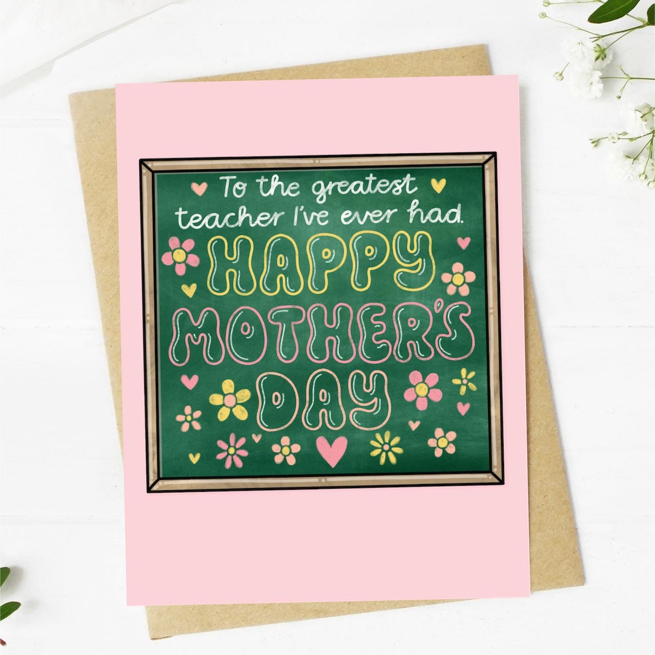  To the greatest teacher I've ever had mother's day pink card、mySite、ghnorth