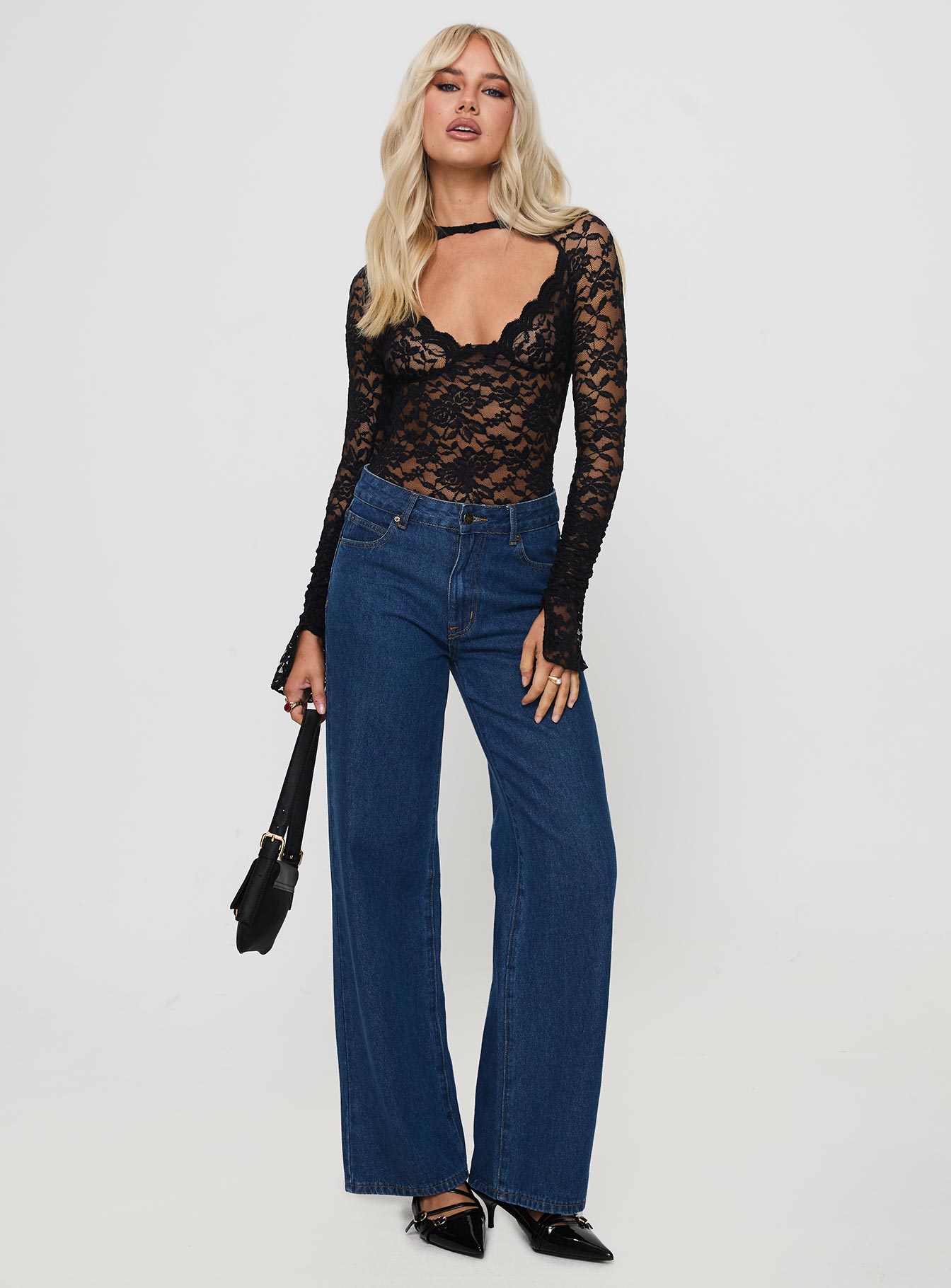 Giallo Long Sleeve Bodysuit Black、mySite、solidvoid