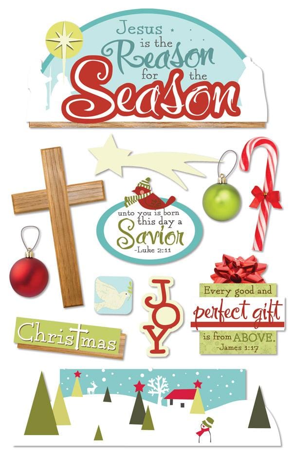  Scrapbook Stickers - 3D Reason for the Season、mySite、ghnorth