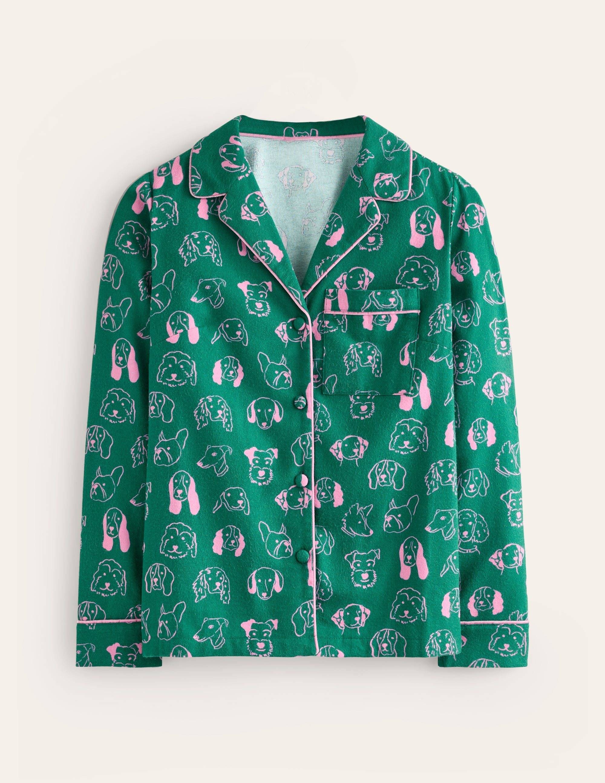  Brushed Cotton Pajama Shirt-Malachite, Dogs、mySite、ashleygrahame