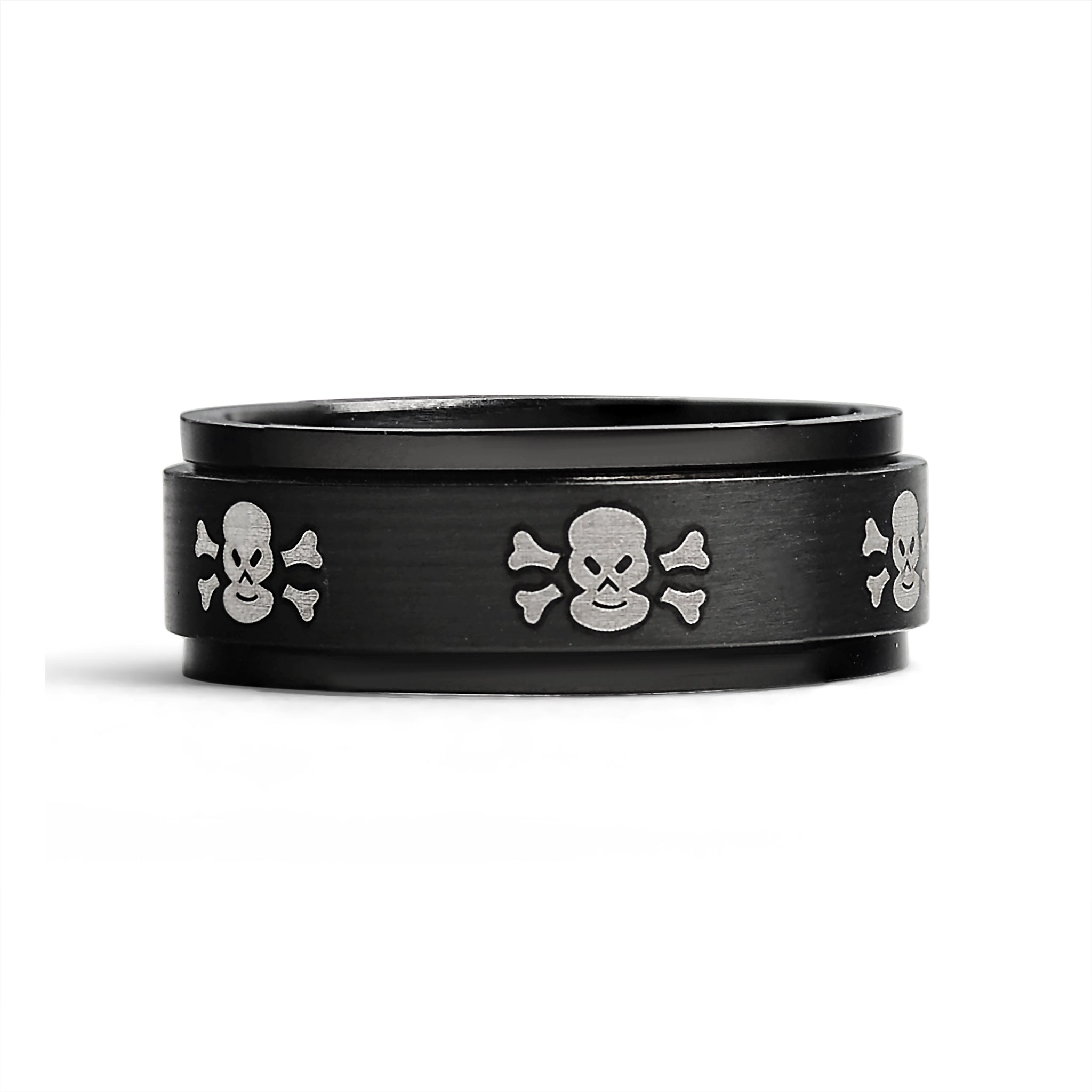 Stainless Steel Black & White Skull Spinner Ring / STC003、mySite、dreamappss