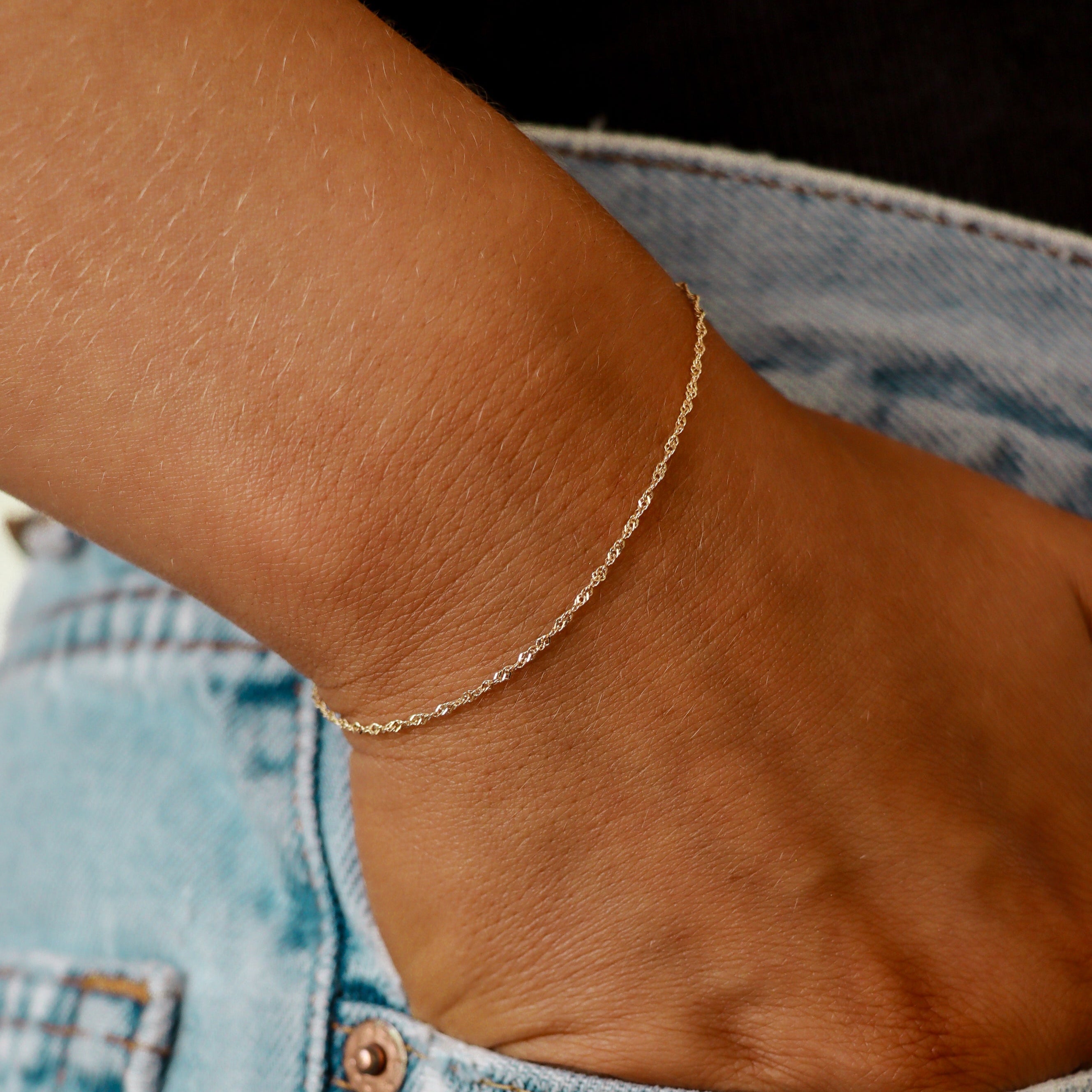 1.2 mm Singapore Chain 14K Gold Plated .925 Sterling Silver Permanent Jewelry Chain - By the Foot / PMJ0021、mySite、dreamappss