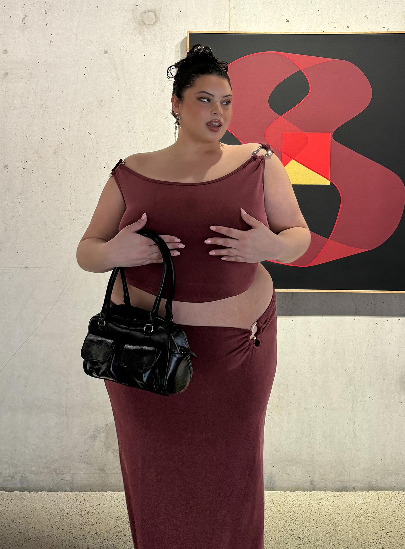 Rios One Shoulder Top Mauve Curve、mySite、solidvoid