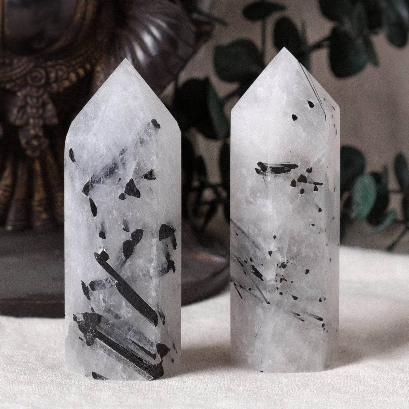 Black Rutilated Quartz Tower - AAA Premium Quality、mySite、hinf8tx79