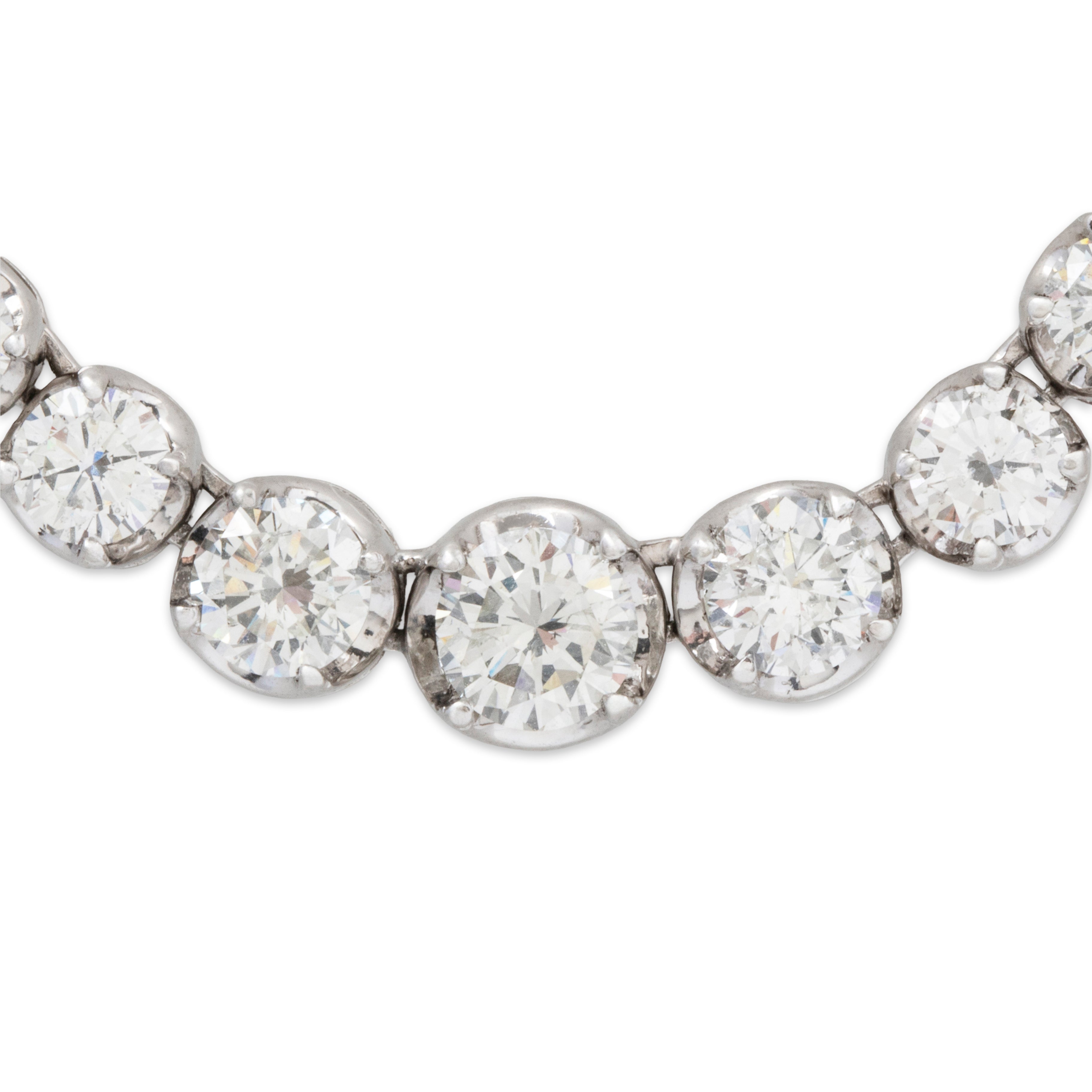 Vintage Platinum 12cttw Diamond Graduated Riviera Necklace 16、mySite、hinf8tx79