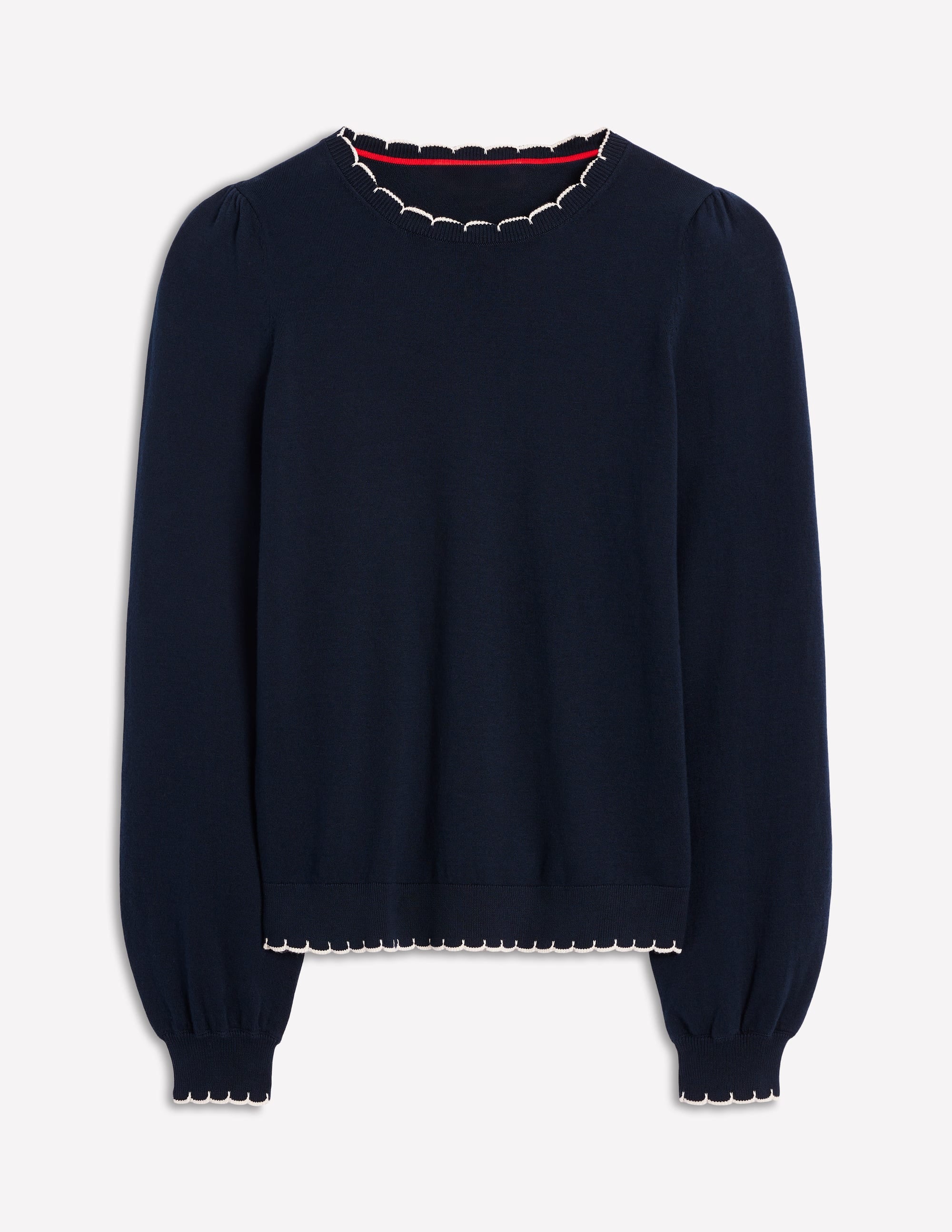  Pru Scallop Trim Jumper-Navy、mySite、ashleygrahame
