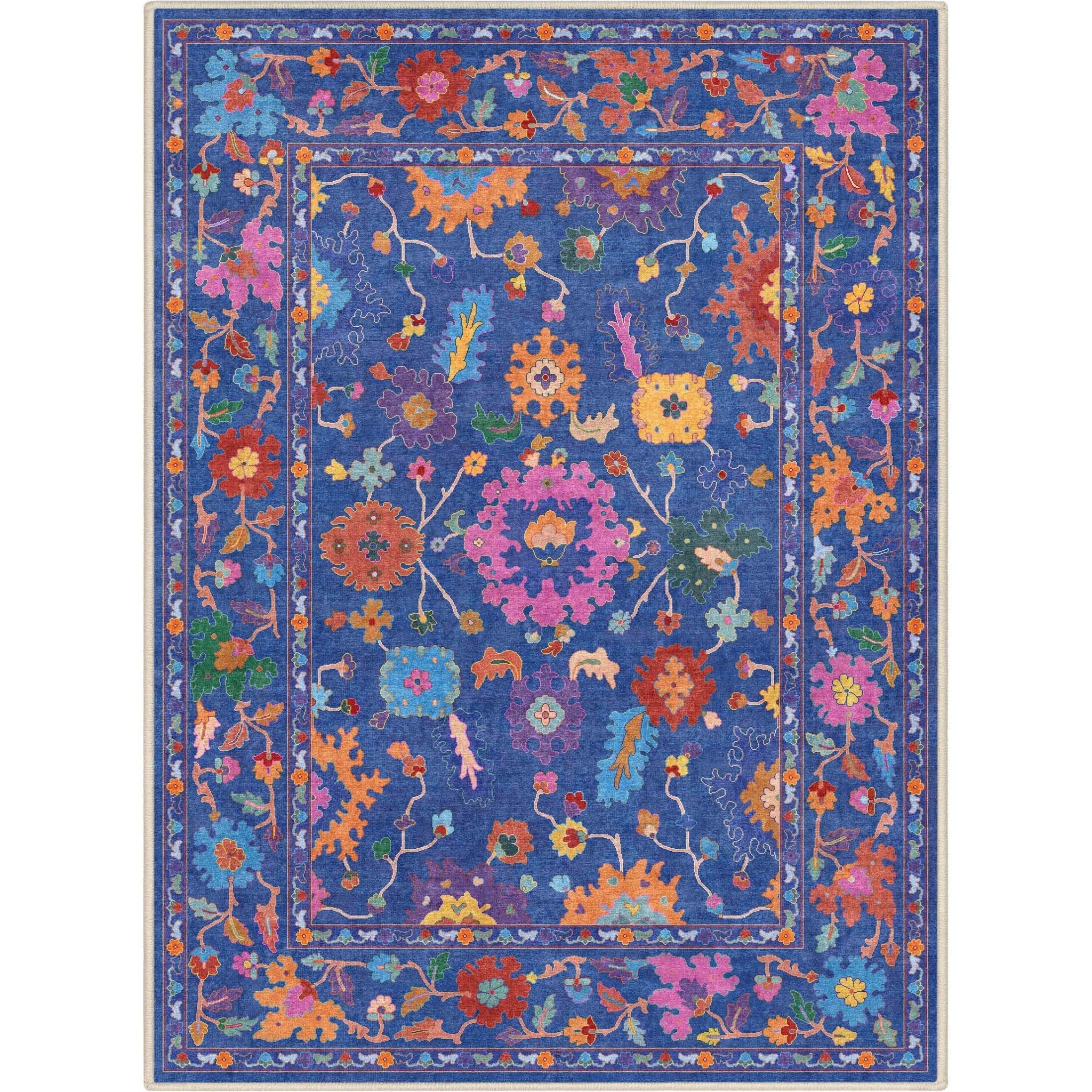 Bodrum Vintage Bohemian Floral Rug for Living Room Bedroom Dining Room ,Easy Clean、mySite、gigharbornorthrealestate