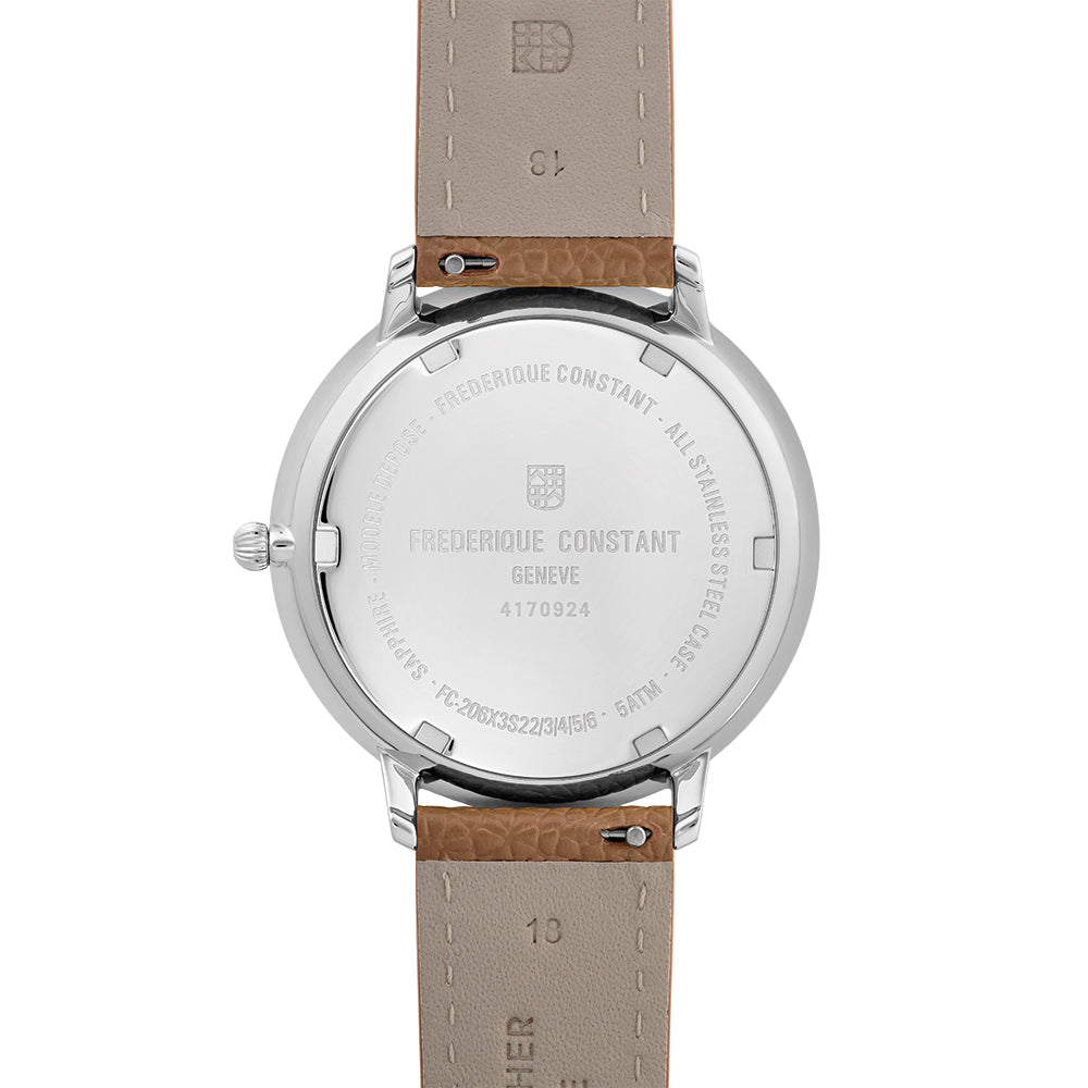  Classic Quartz Moonphase Steel 39mm - Blue on Leather Strap