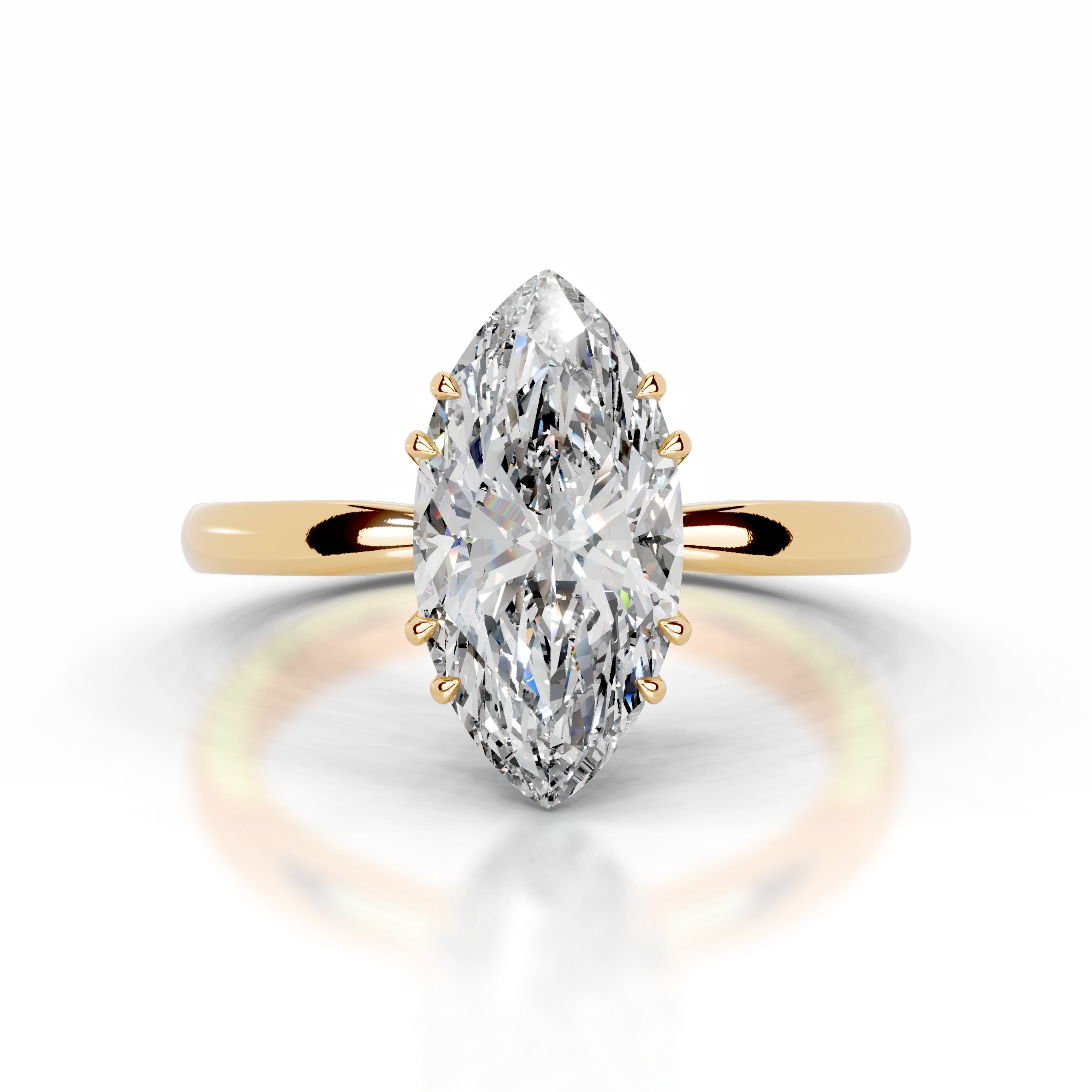 Badia Diamond Engagement Ring - 18K Yellow Gold、mySite、hinf8tx79