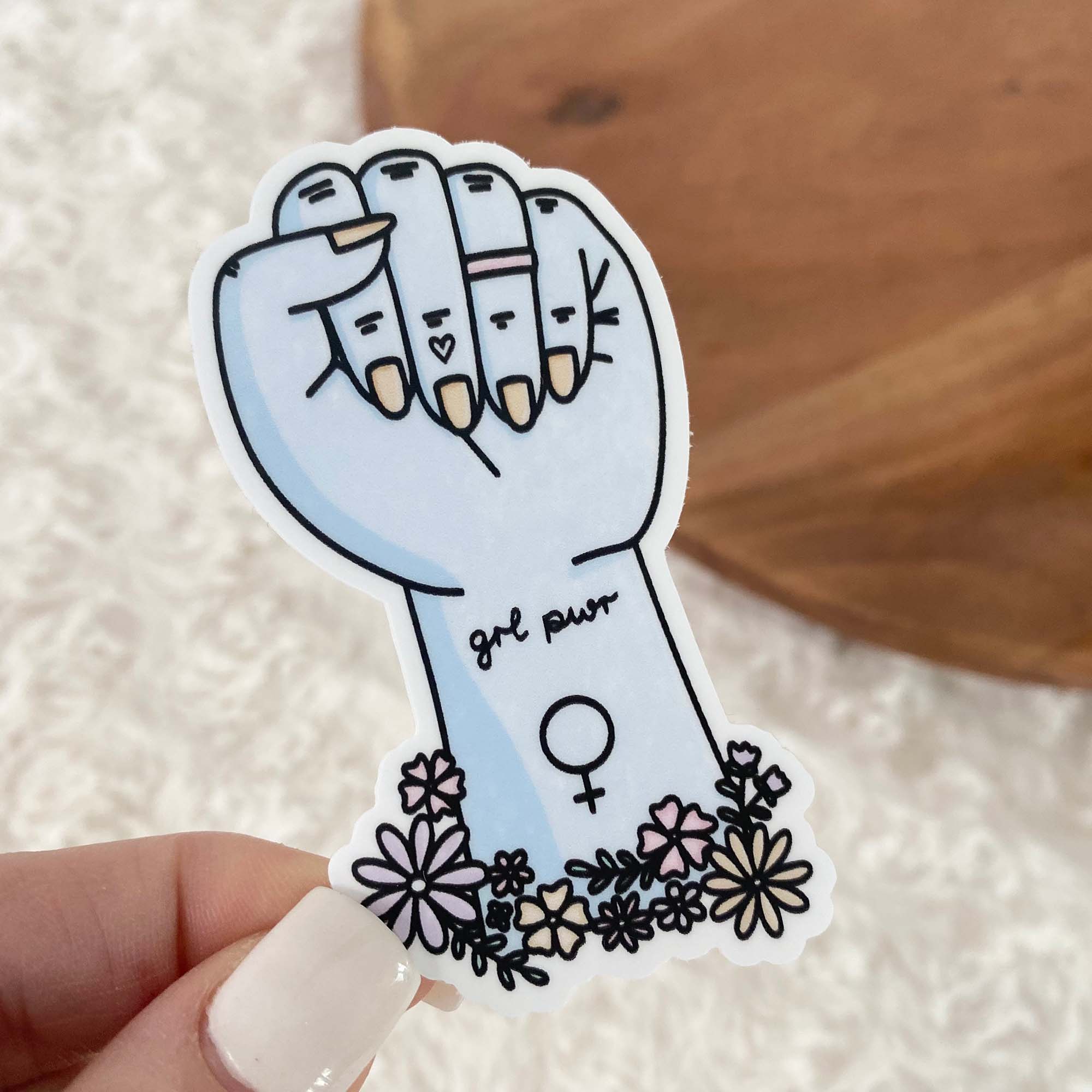  GRL PWR Floral Fist Sticker、mySite、elrpsem3k