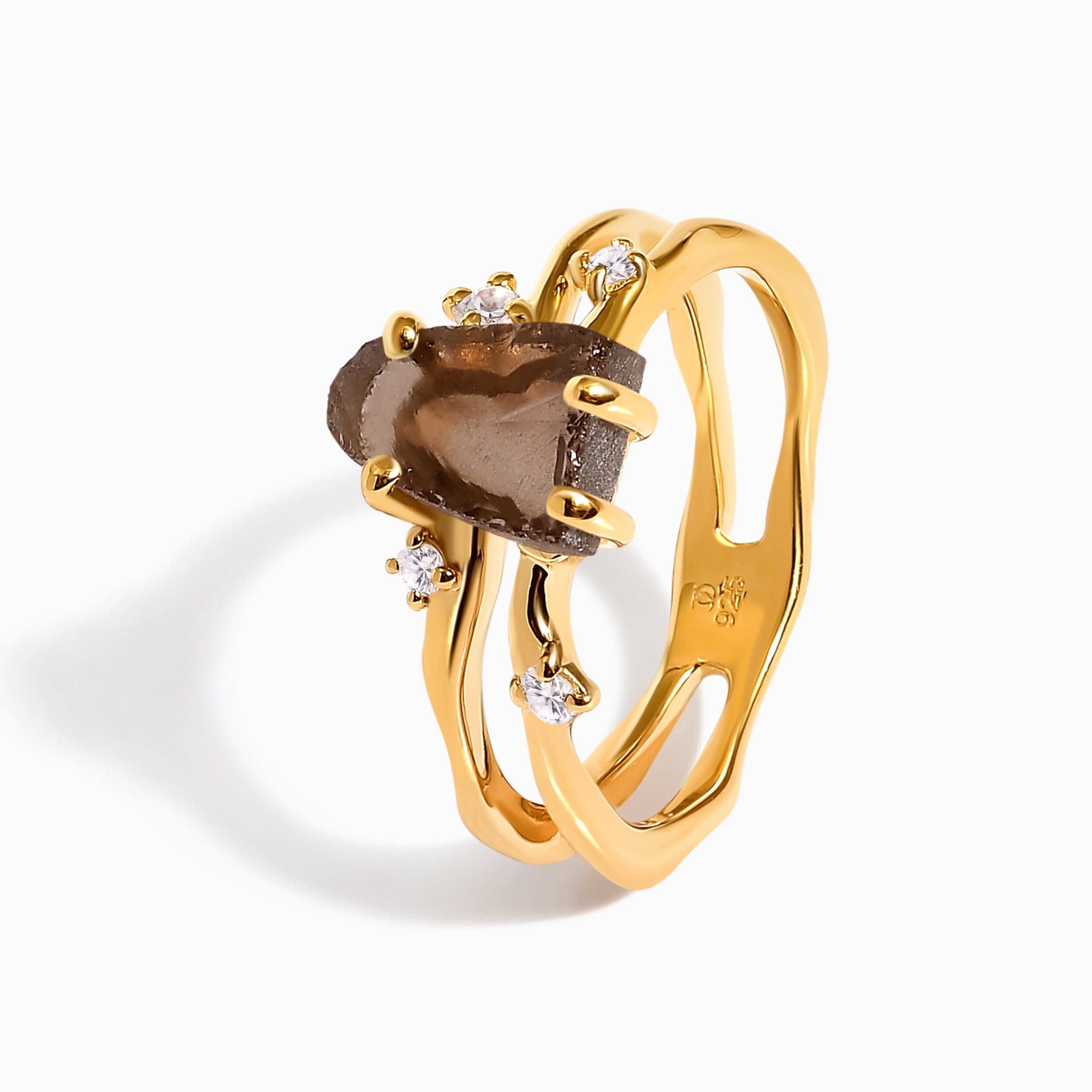 Raw Crystal Ring - Flow Smoky Quartz、mySite、hinf8tx79