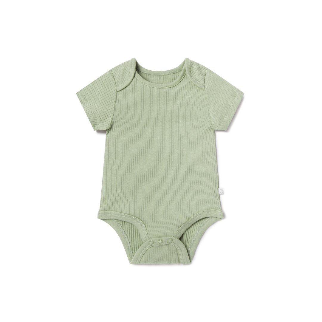  MORI Ribbed Short Sleeve Bodysuit - Sage、mySite、merchandisen