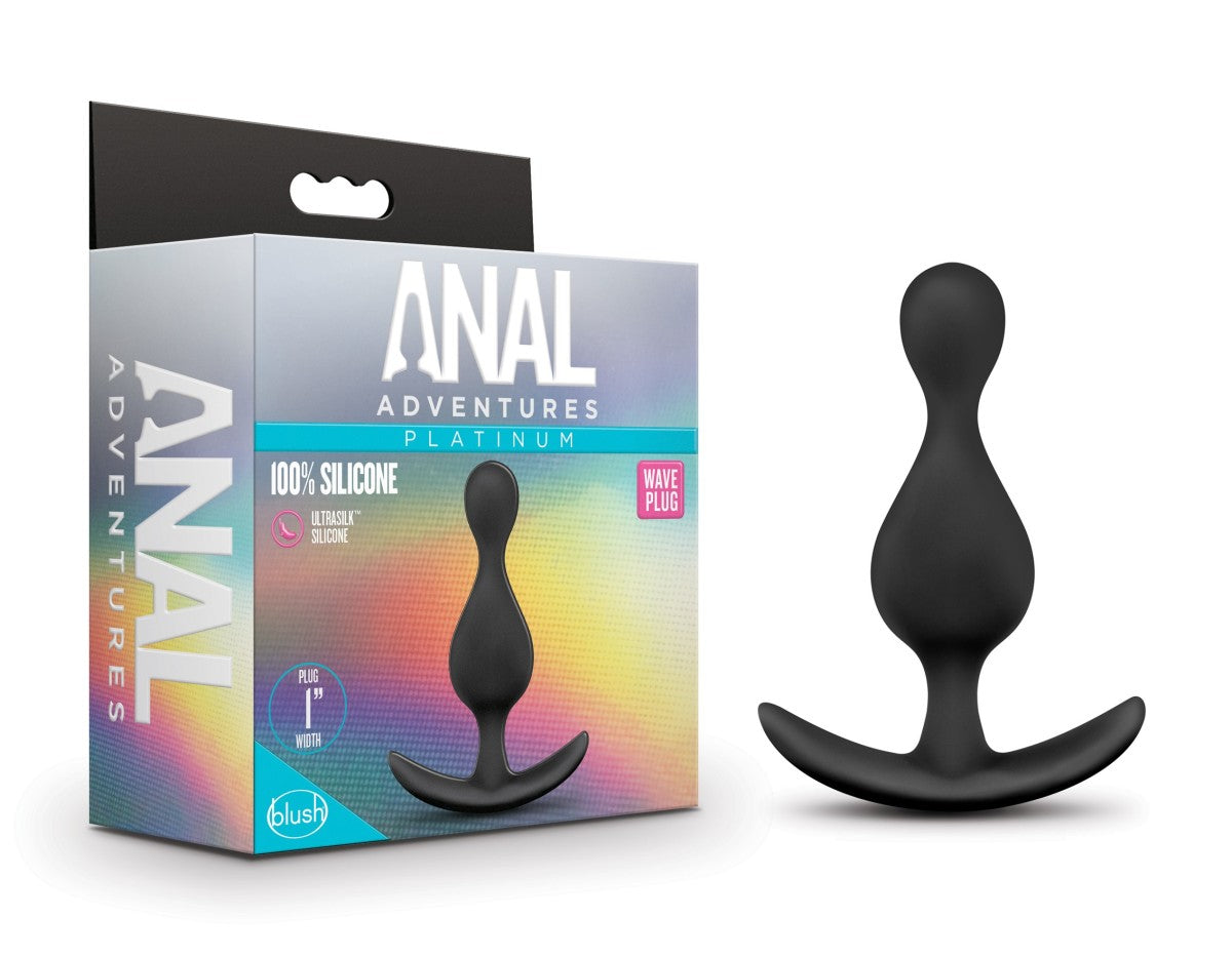 Anal Adventures Platinum By Blush® | Wave Black 4.5-Inch Anal Plug、mySite、bottomscart