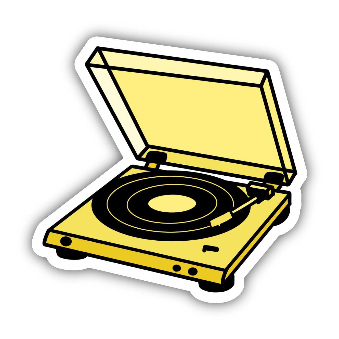  Yellow Record Player Aesthetic Sticker、mySite、elrpsem3k