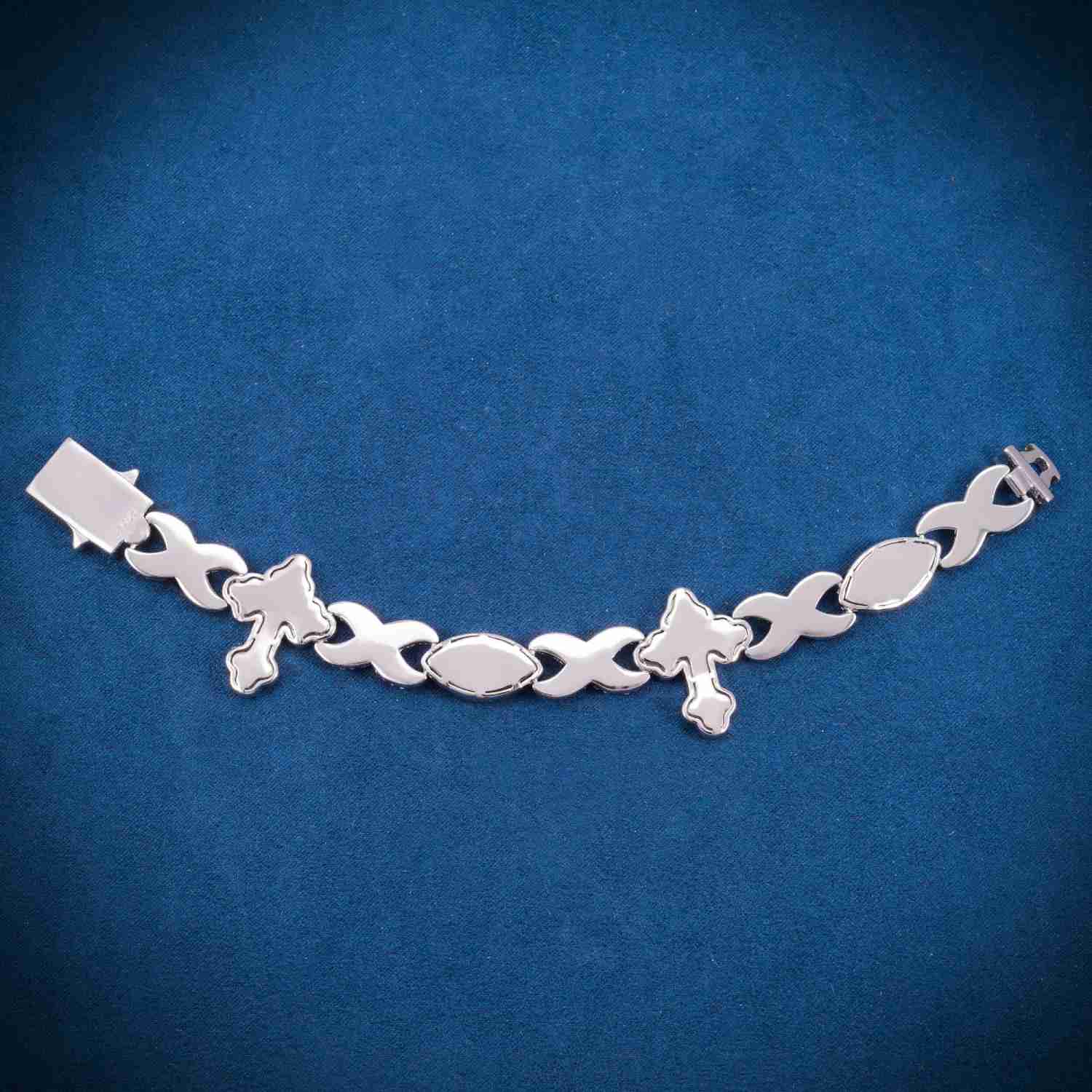 15MM Moissanite Cross Eye Infinity Link Bracelet、mySite、hinf8tx79