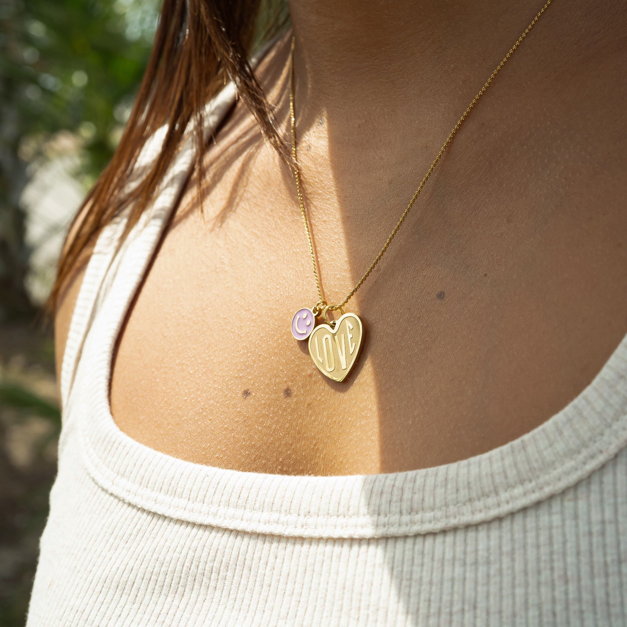 18K Gold PVD Epoxy Smiley Face Charm / PDL0267、mySite、dreamappss