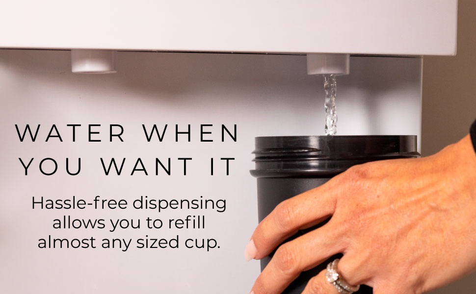 Water when you want it hassle-free dispensing to refill almost any sized cup with had holding cup