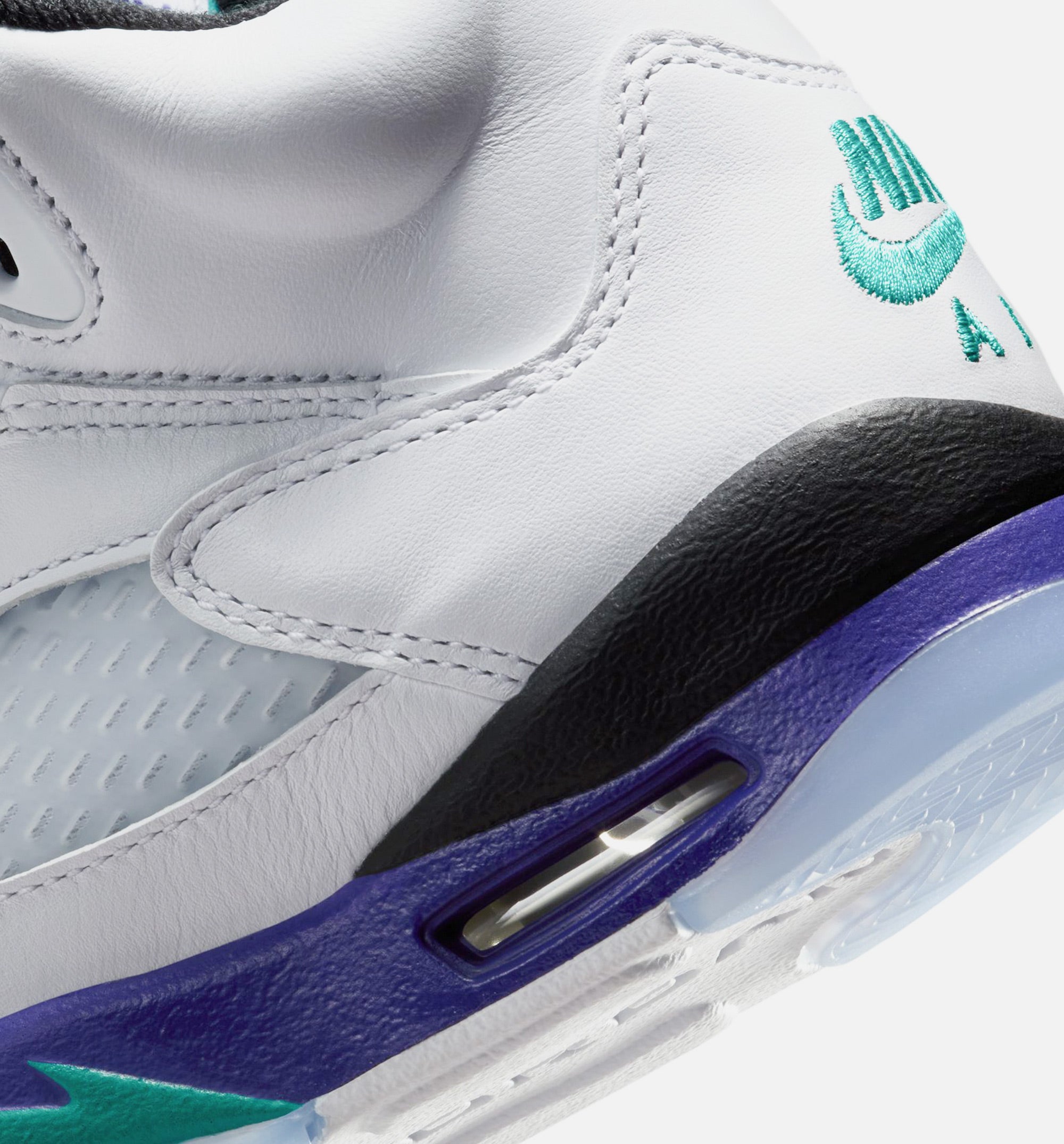 Air Jordan 5 Retro Grape Grade School Lifestyle Shoe - White/New Emerald/Grape Ice/Black、mySite、dreamappss
