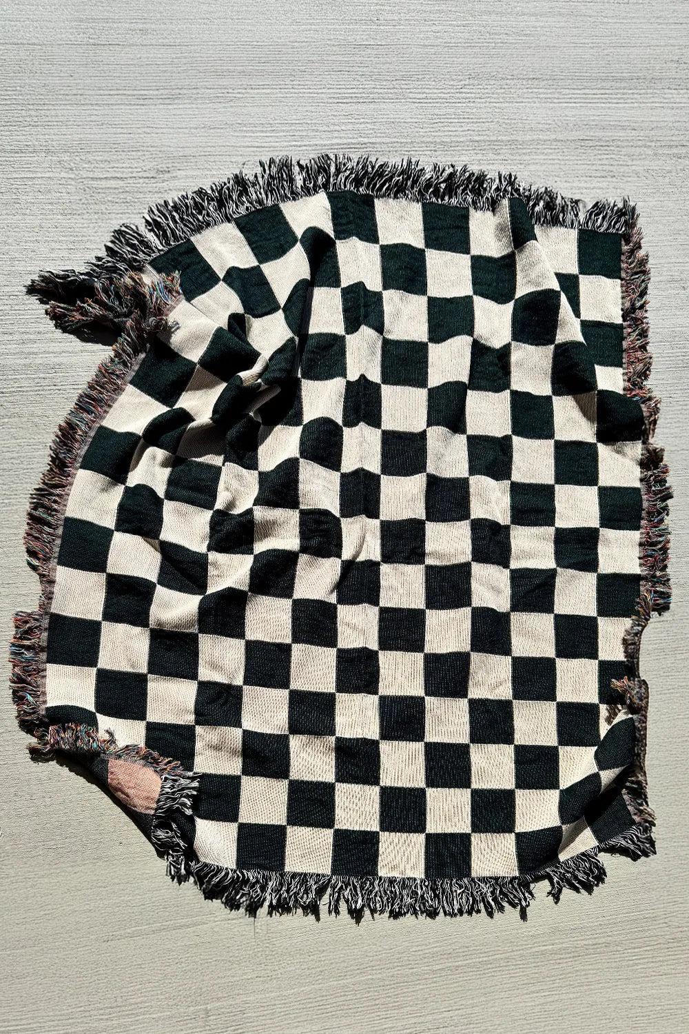 Black and White Checkered Cotton Woven Blanket、mySite、gigharbornorthrealestate
