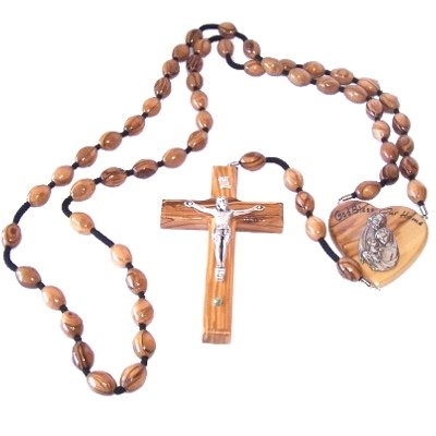  Holy Land Market Olive Wood Wall Hanging Rosary with Certificate and Gift Box ( 39 Inches Long )、mySite、elrpsem3k