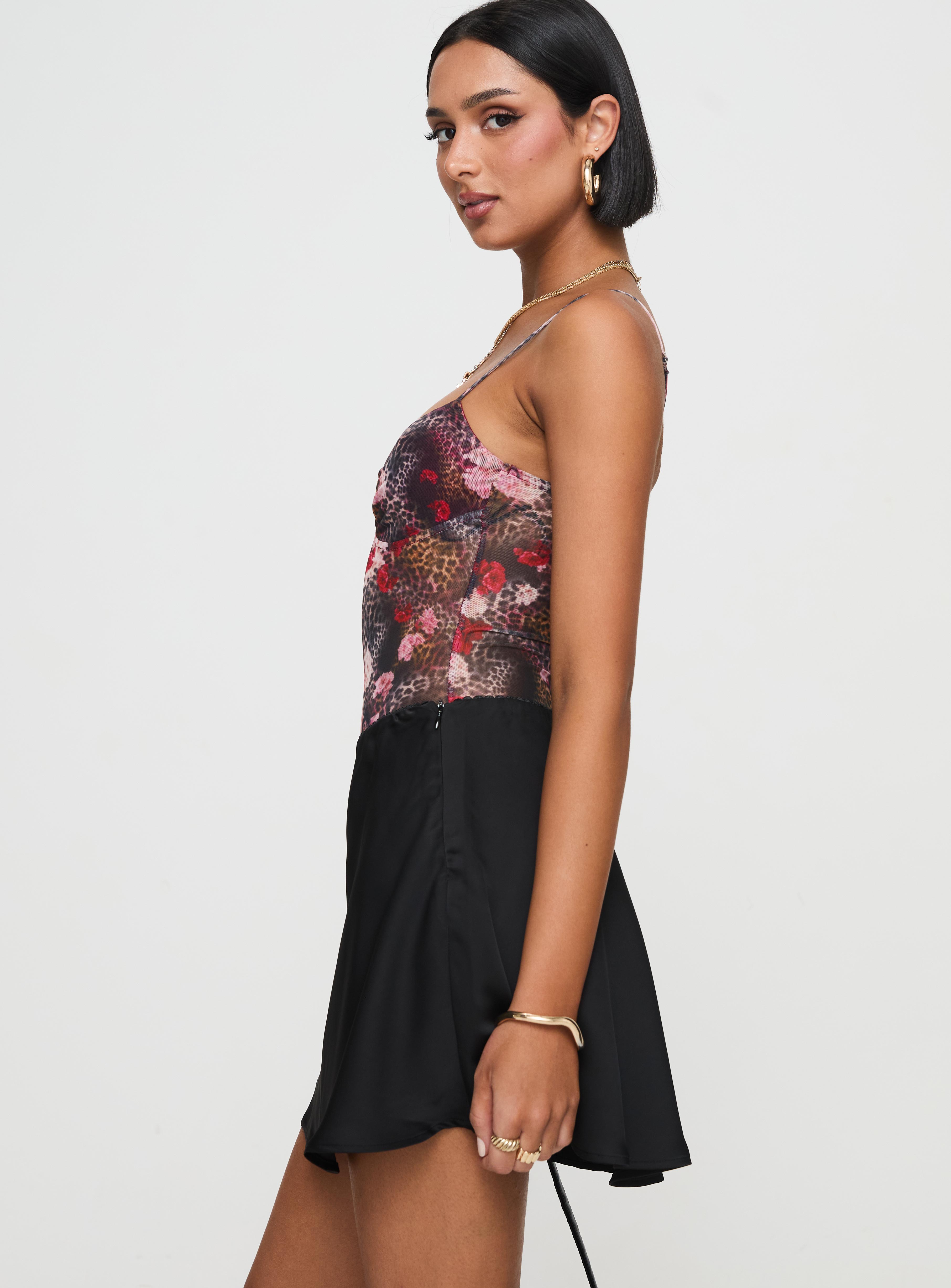 Dapple Bias Satin Mini Skirt Black、mySite、solidvoid