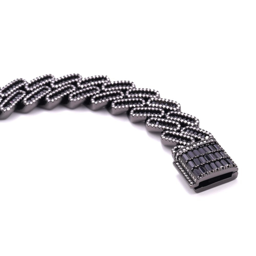 10MM Emerald Cut Black Moissanite Cuban Link Bracelet、mySite、hinf8tx79