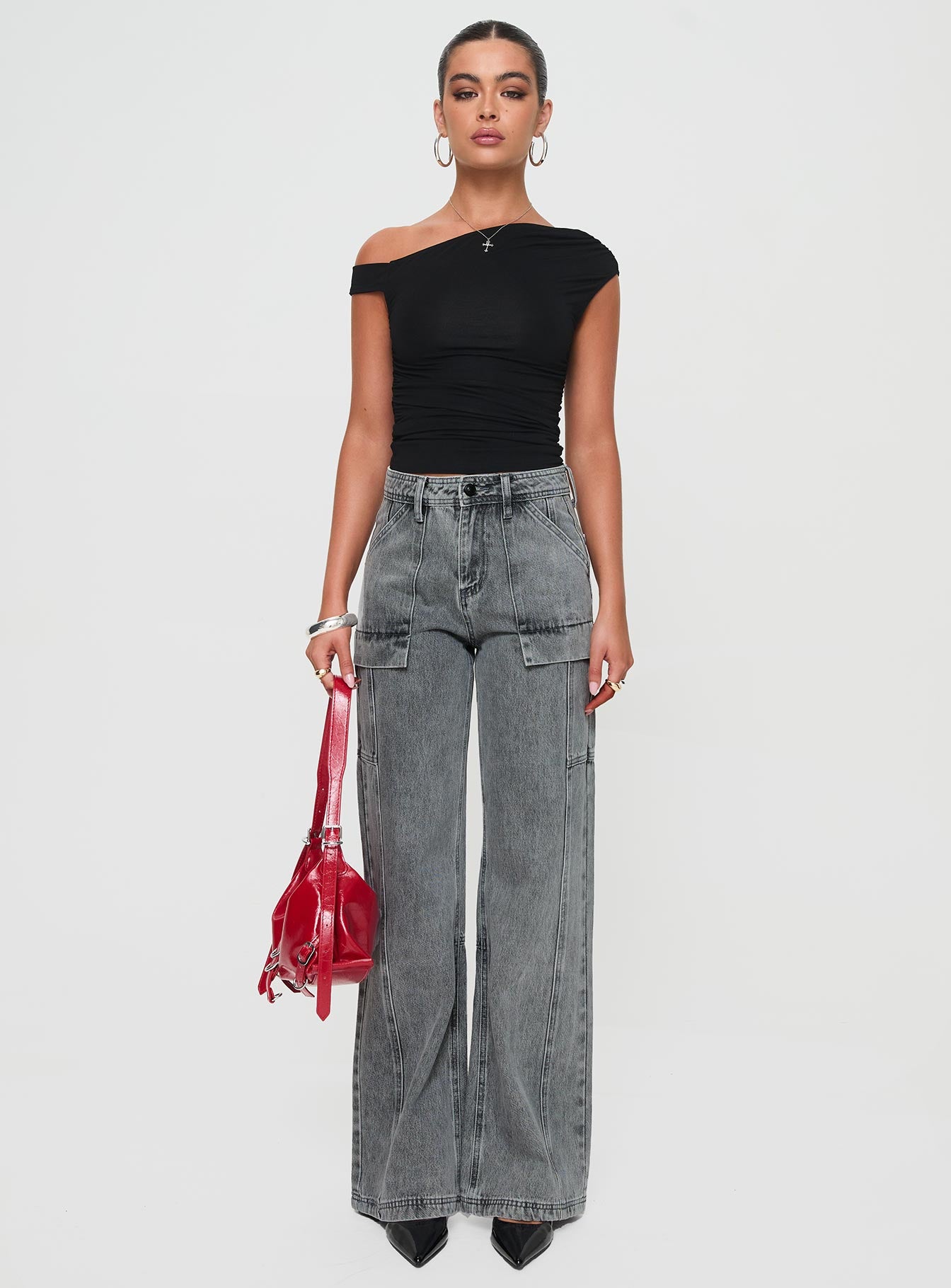 Chad Cargo Jeans Grey Wash Denim、mySite、solidvoid